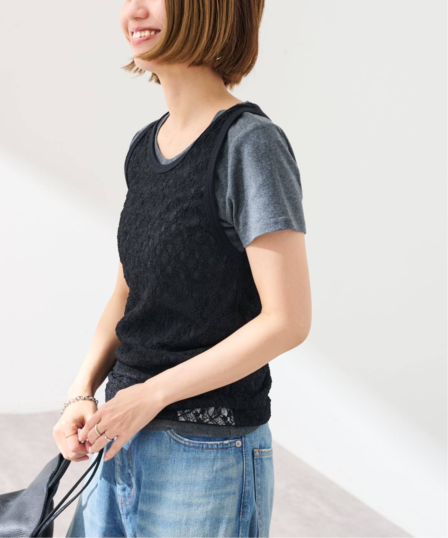 ≪追加≫IRONING/アイロニング flower lace タンクトップ 5（タンク