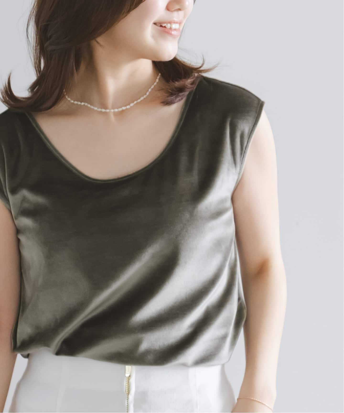 予約》ベロア2WAYタンク（Tシャツ／カットソー）｜NOBLE（ノーブル）の
