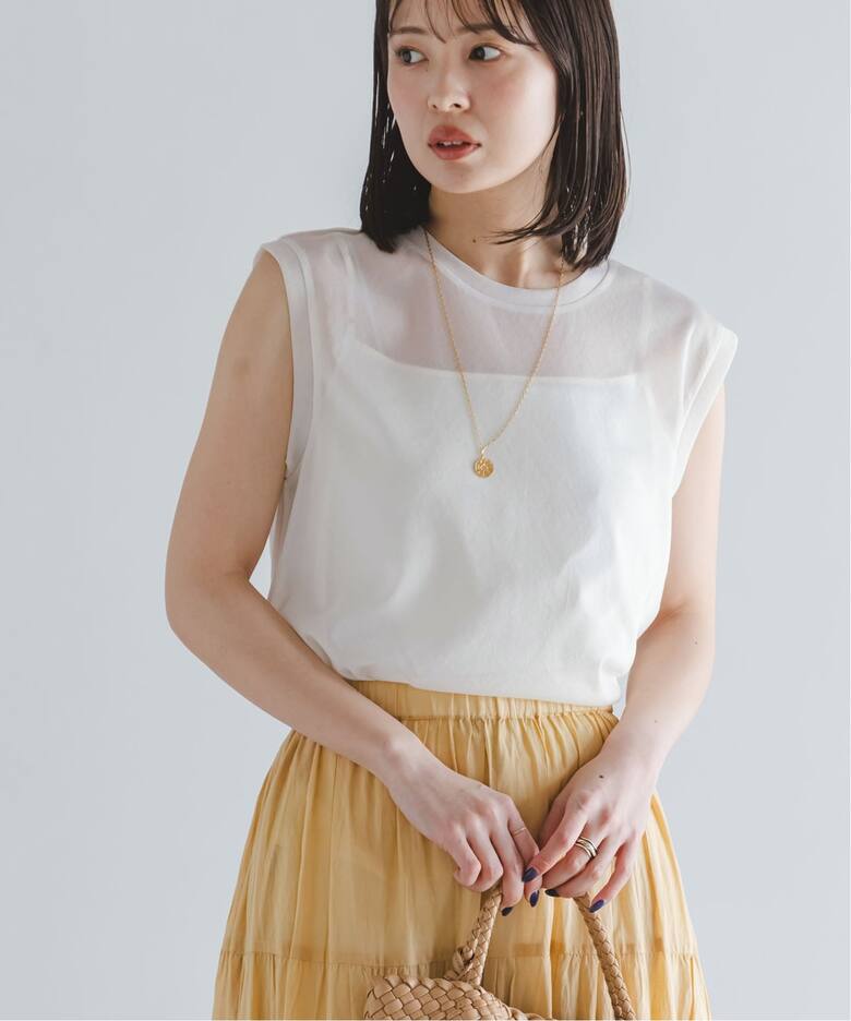 追加》シアースキニーノースリーブトップス（Tシャツ／カットソー 