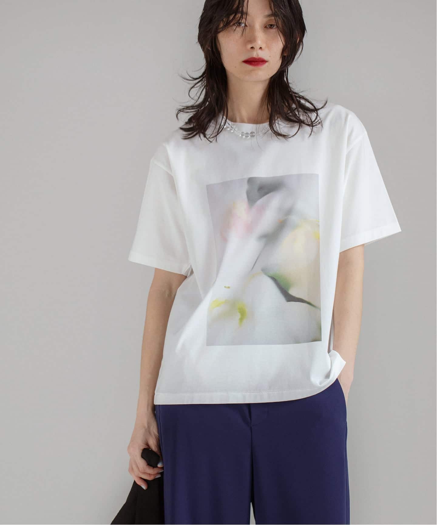 フラワーフォトプリントT（Tシャツ／カットソー）｜NOBLE（ノーブル