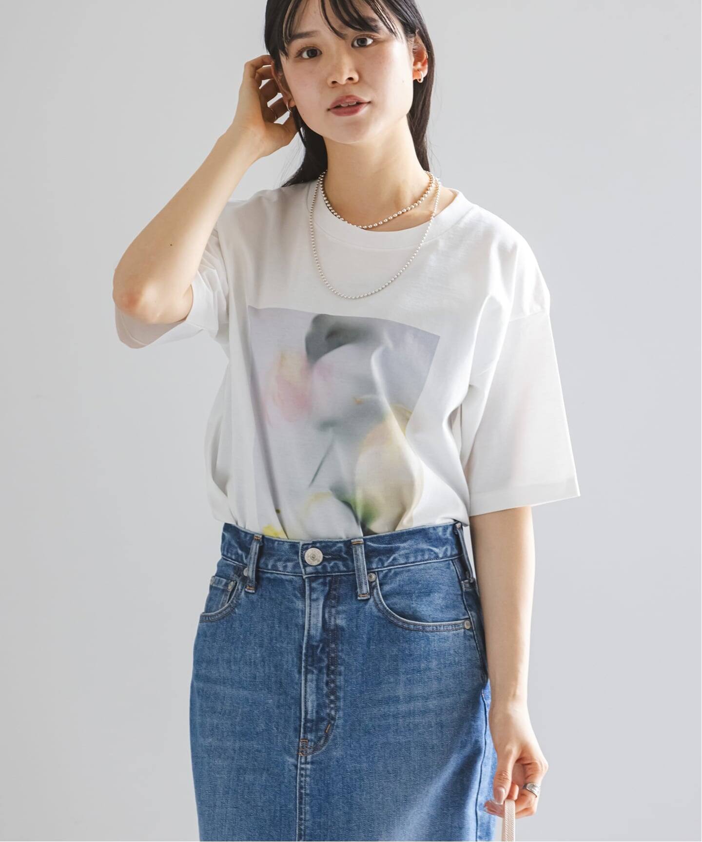 フラワーフォトプリントT（Tシャツ／カットソー）｜NOBLE（ノーブル