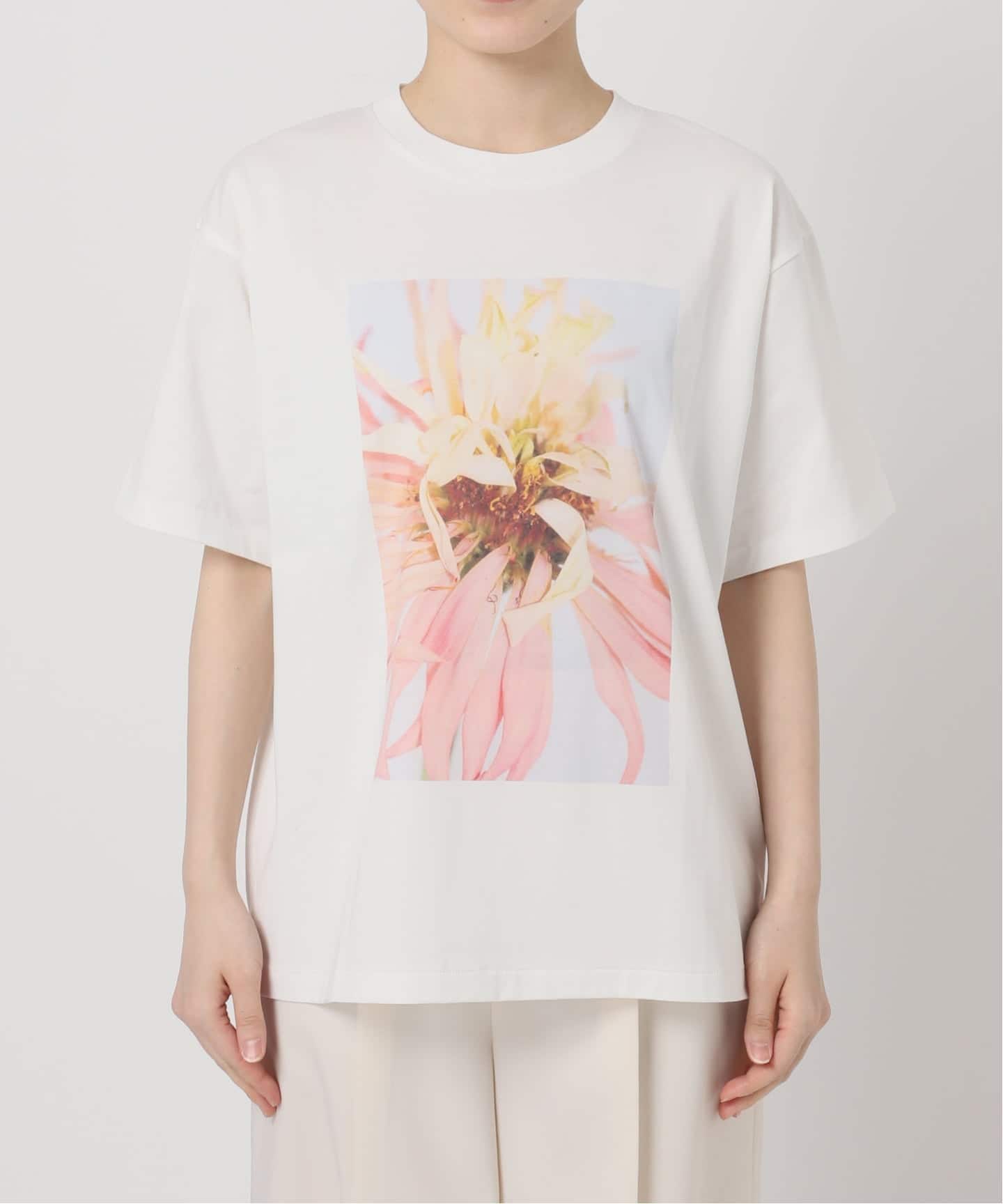 フラワーフォトプリントT（Tシャツ／カットソー）｜NOBLE（ノーブル