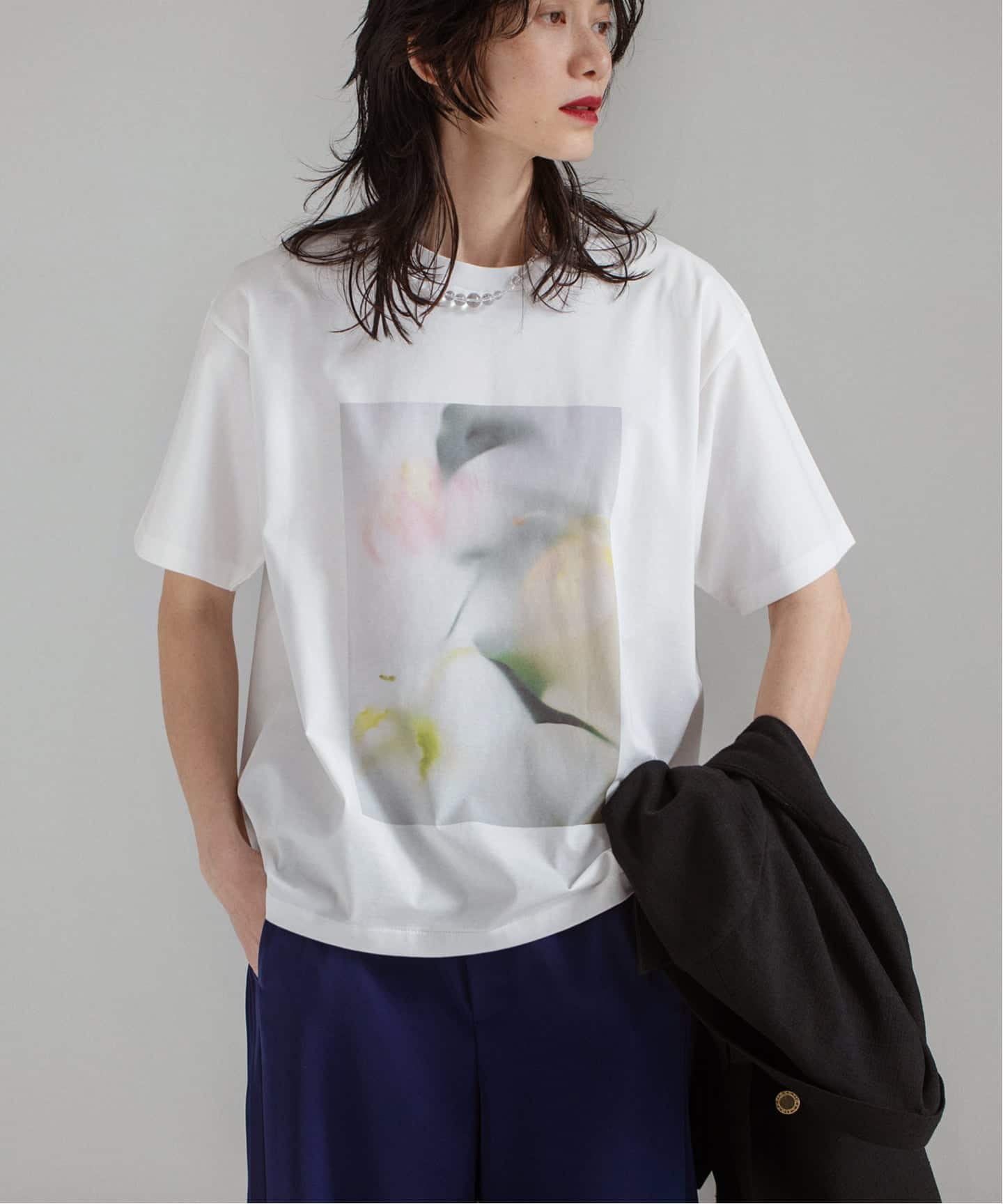 フラワーフォトプリントT（Tシャツ／カットソー）｜NOBLE（ノーブル