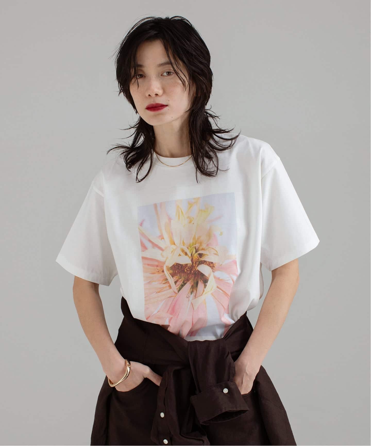 フラワーフォトプリントT（Tシャツ／カットソー）｜NOBLE（ノーブル