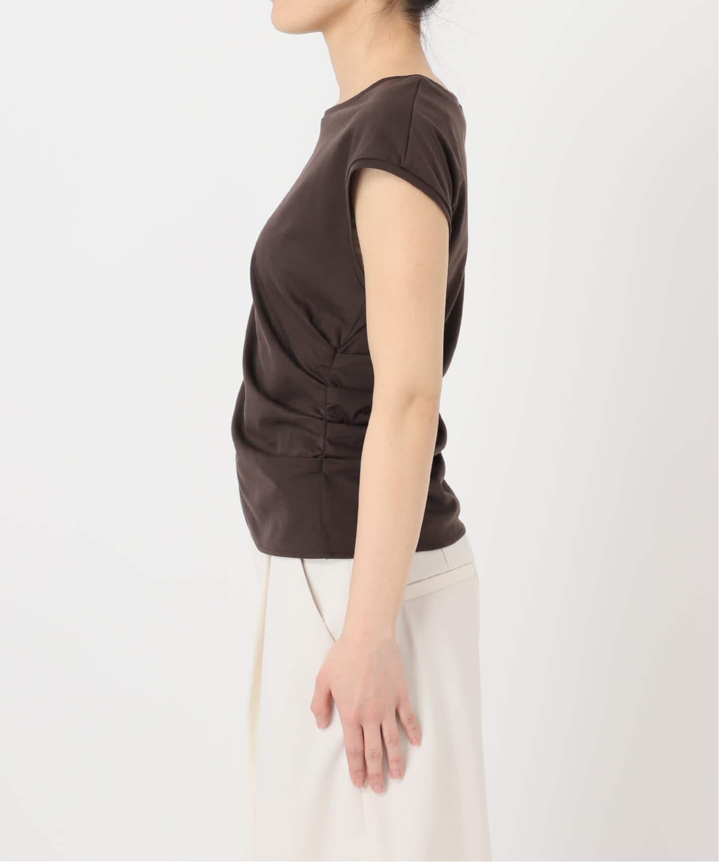 接触冷感》ウエストギャザーコンパクトT（Tシャツ／カットソー