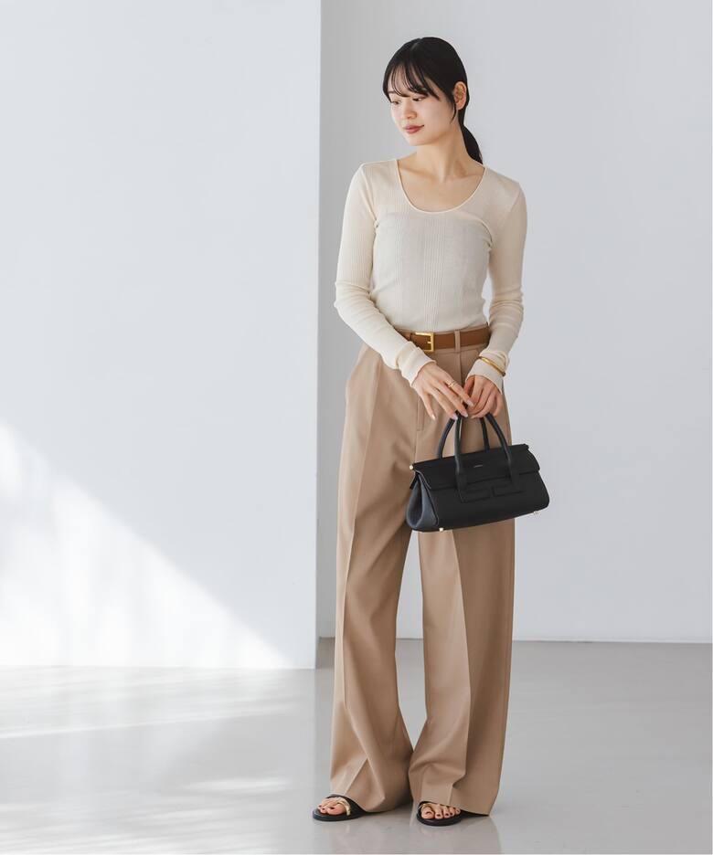 HAKUJI/ハクジ Random rib open back LS PO（Tシャツ／カットソー 