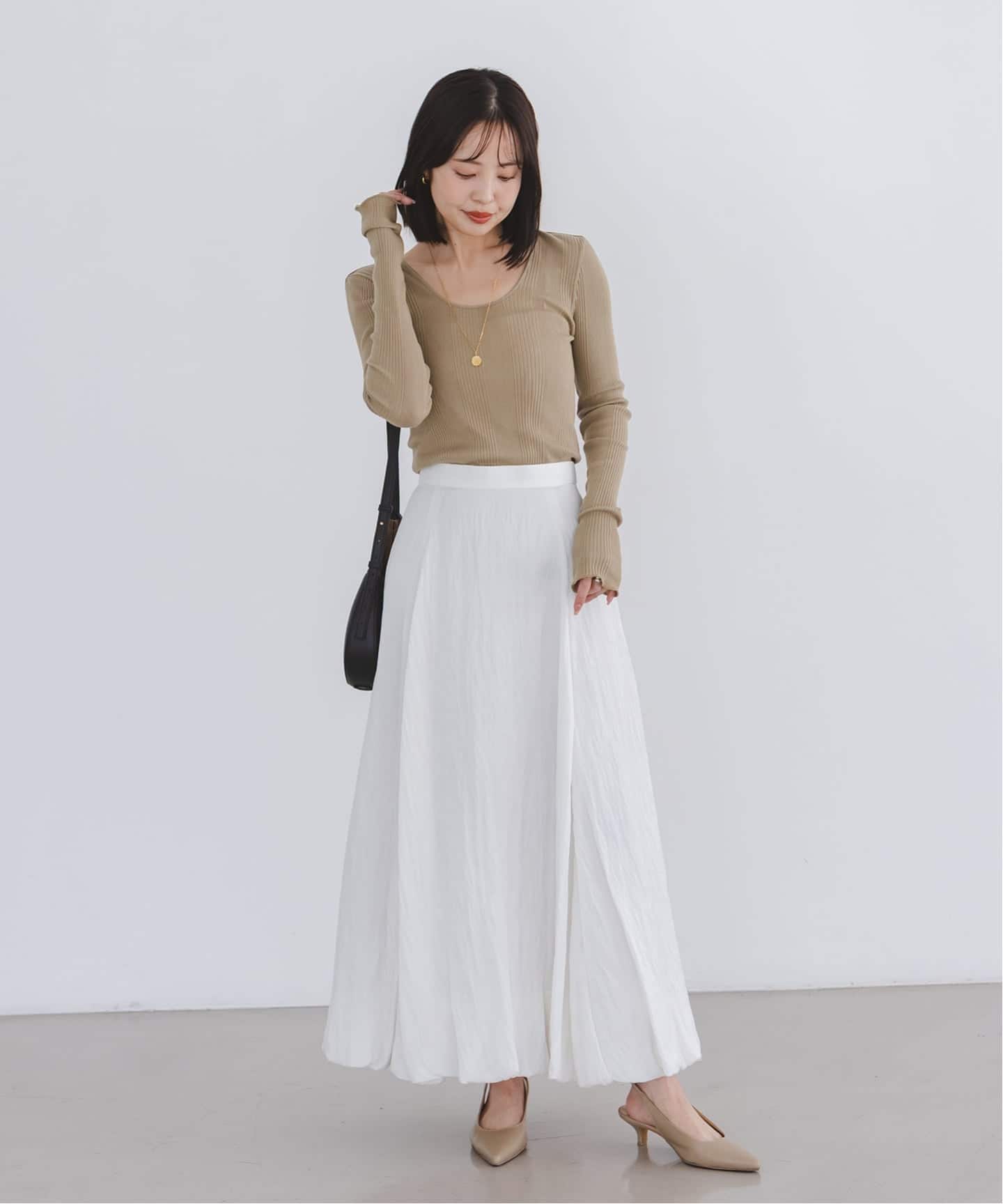 HAKUJI/ハクジ Random rib open back LS PO（Tシャツ／カットソー