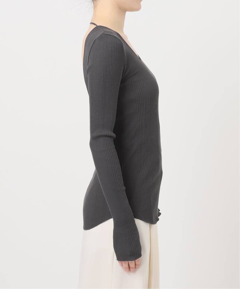 HAKUJI/ハクジ Random rib open back LS PO（Tシャツ／カットソー 