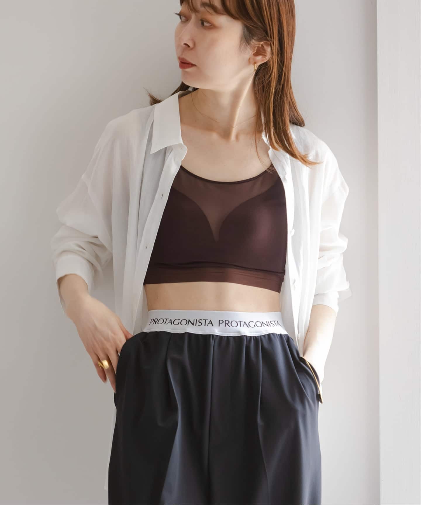 追加》NICENICE MOMENT/ナイスナイスモーメント MESH BRA TANK（カップ