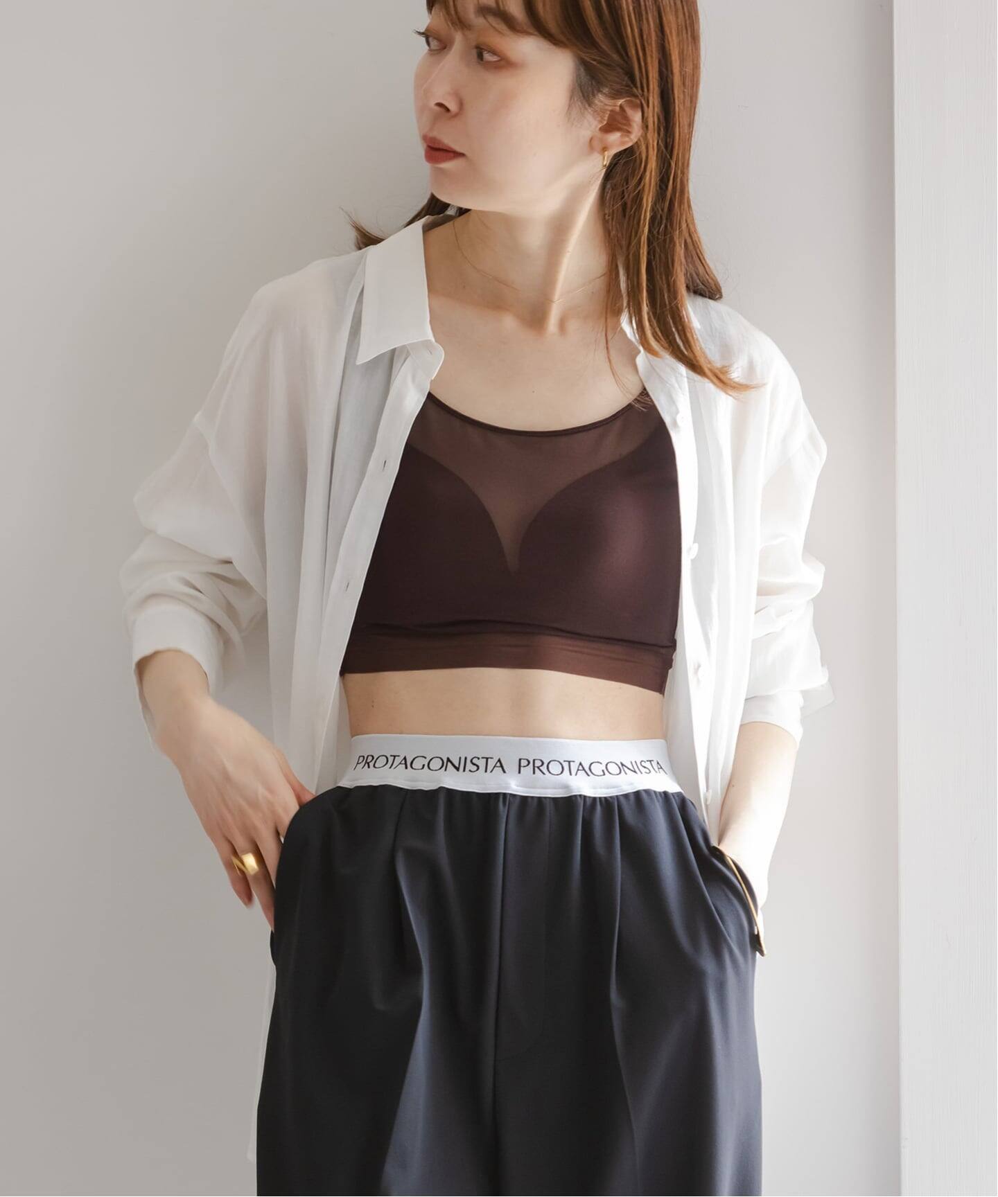 追加》NICENICE MOMENT/ナイスナイスモーメント MESH BRA TANK（カップ 