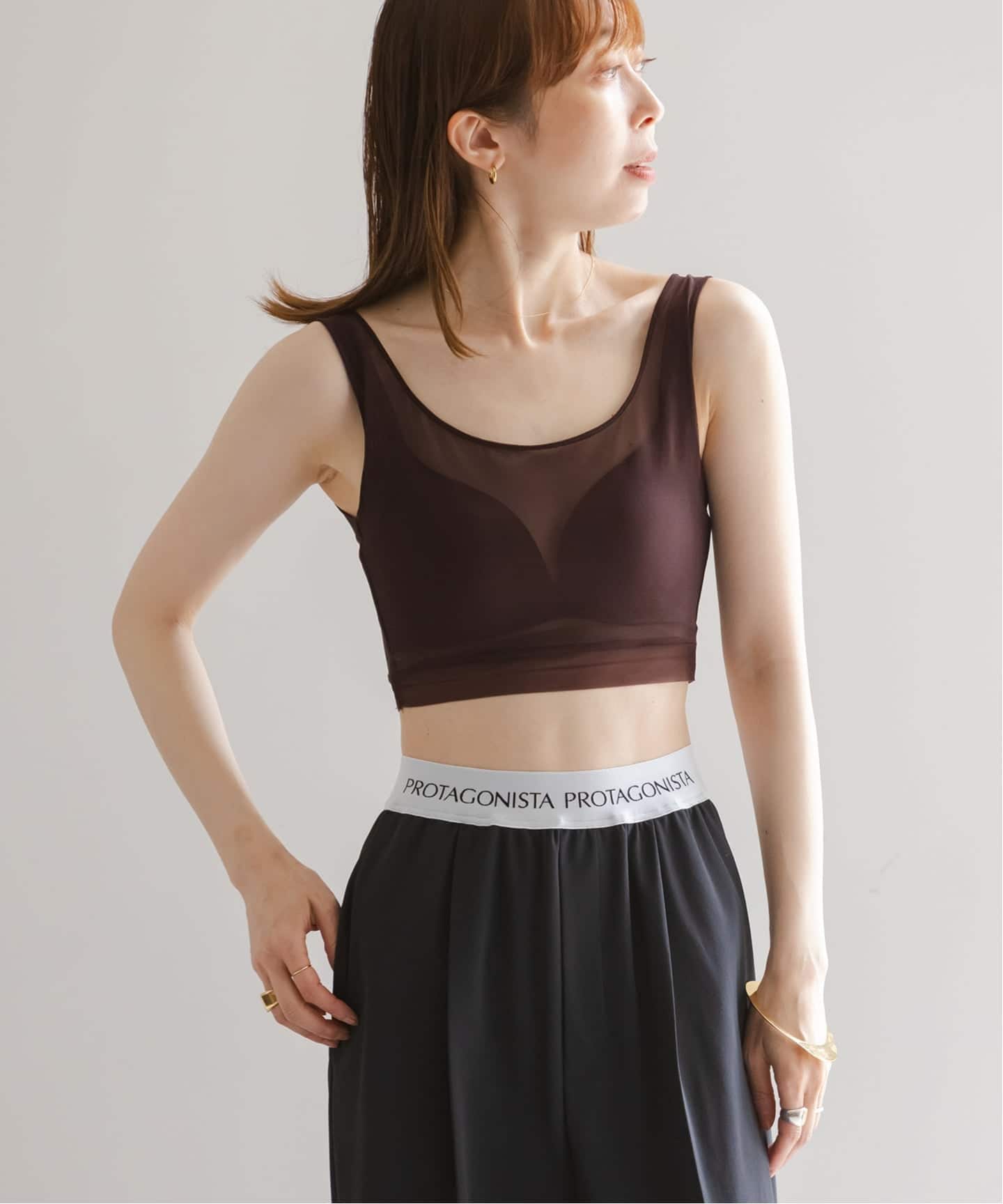 追加》NICENICE MOMENT/ナイスナイスモーメント MESH BRA TANK（カップ