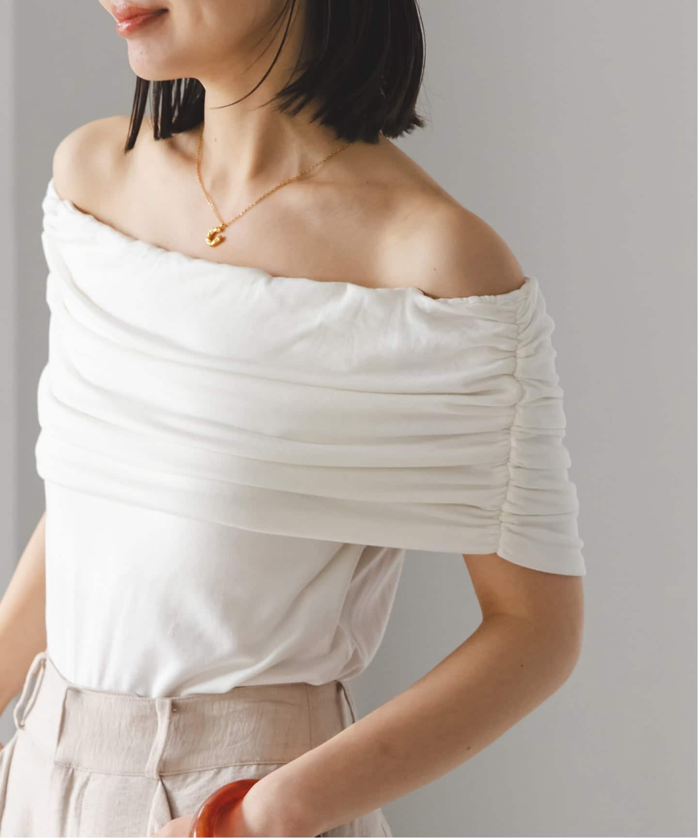 売れ筋大人気 determ トップスCOLLAGEN RUCHED LONG SLEEVE 【公式通販】