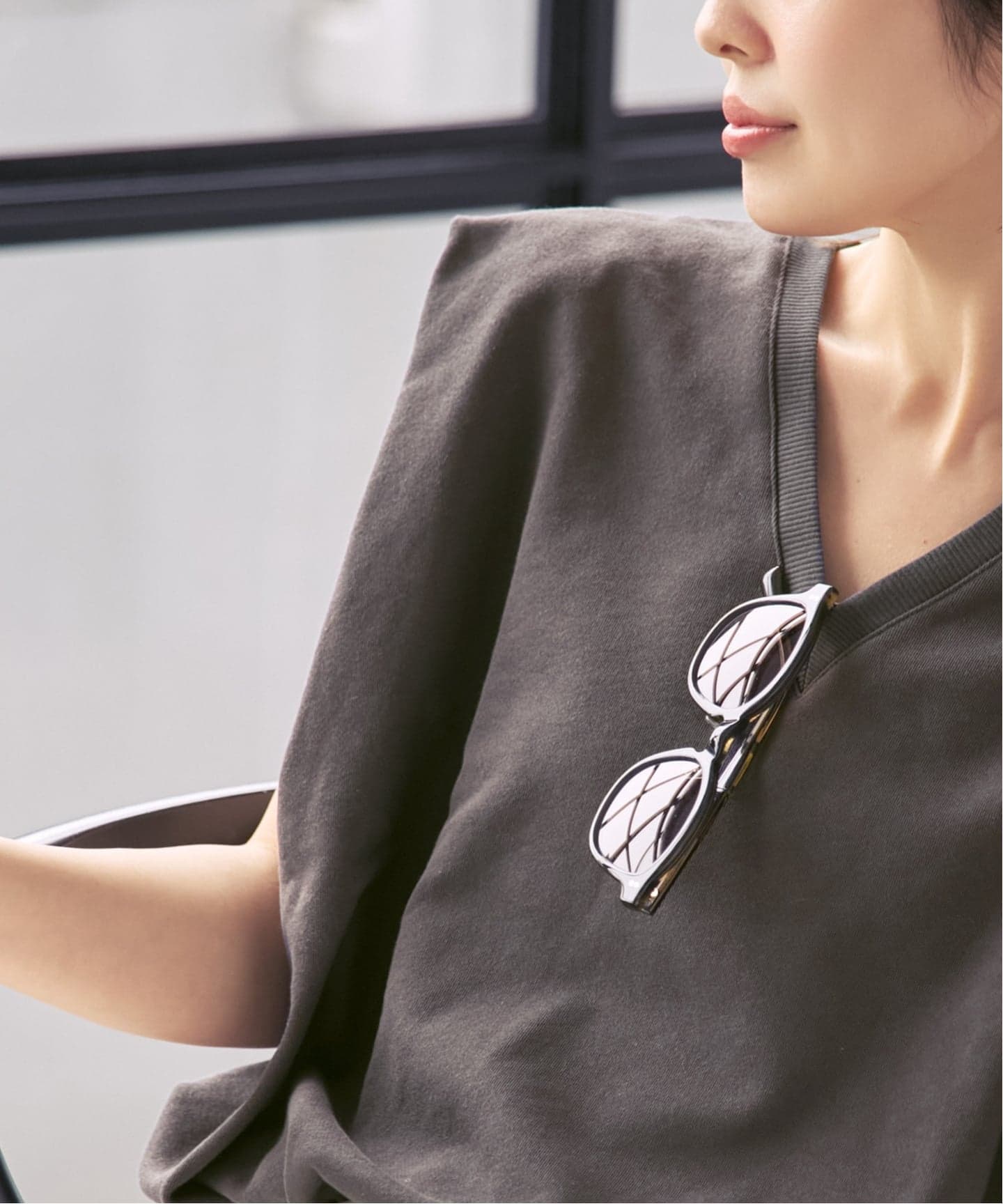 Le minor/ルミノア NOBLE別注 Vネックドロストプルオーバー（Tシャツ