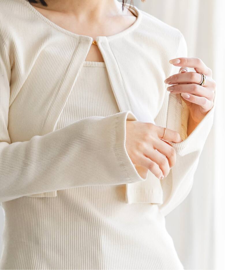 アンサンブル対応》MAISON CORNICHON Short Cardigan Long sleeve 
