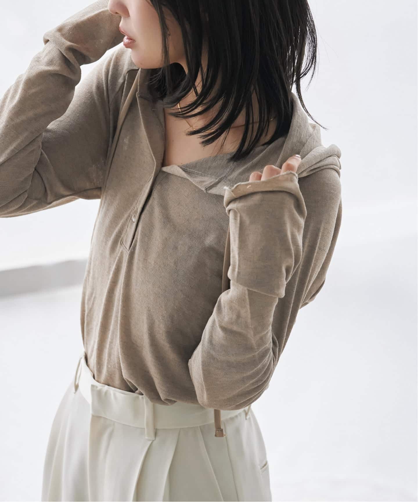 WEB＆一部店舗限定》【RITA×SELLICHI】シアーフーディトップス（T