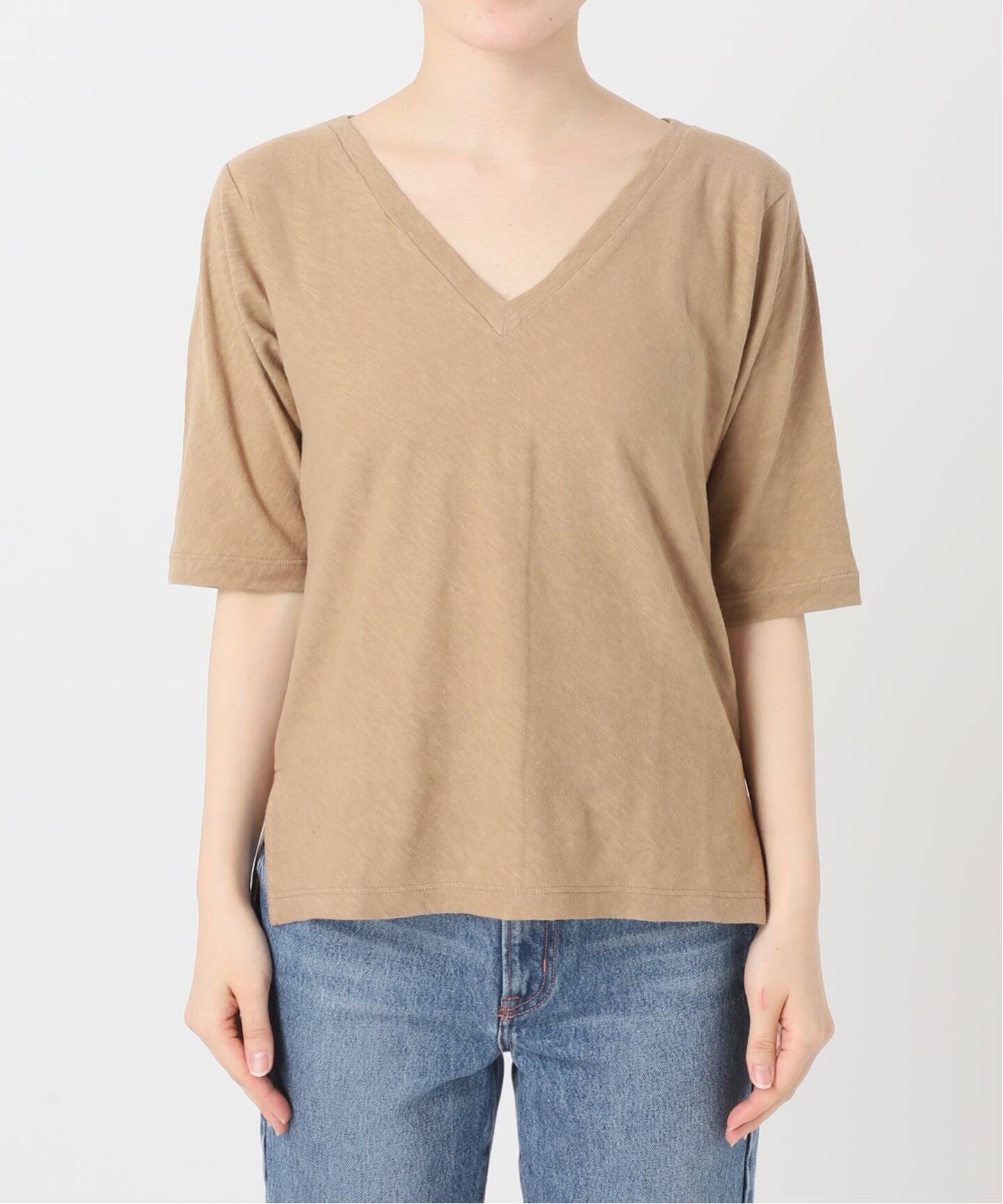 追加・NOBLE別注》RITA/リタ スラブVネックT（Tシャツ／カットソー