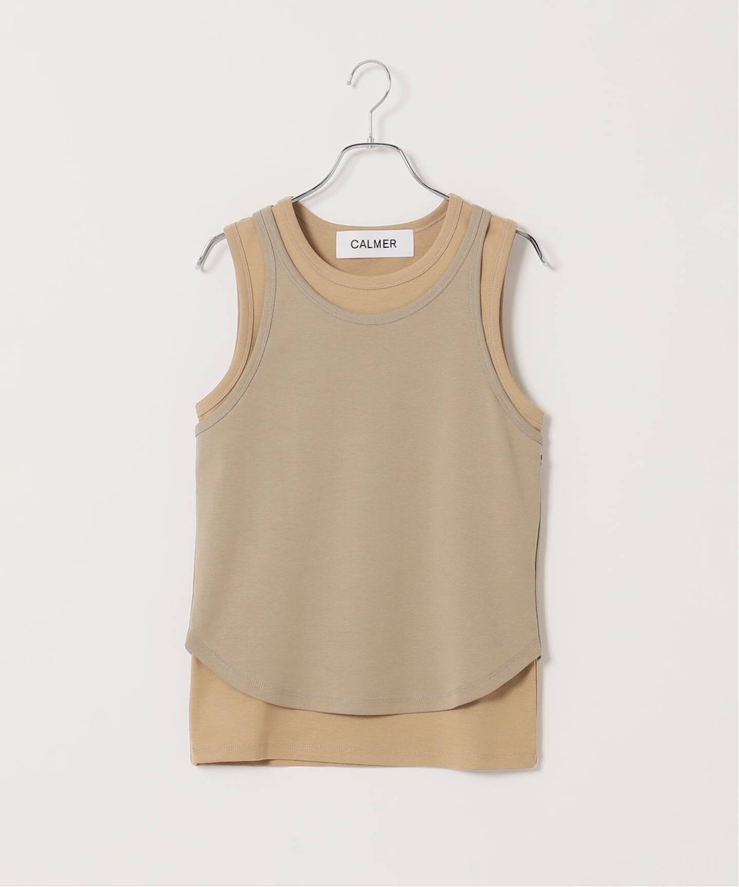 belair★ フェアテックスタンクトップ2枚セット★ネイビー、ベージュ BICOLOR TANK / バイカラータンクトップ（タンクトップ）｜CALMER