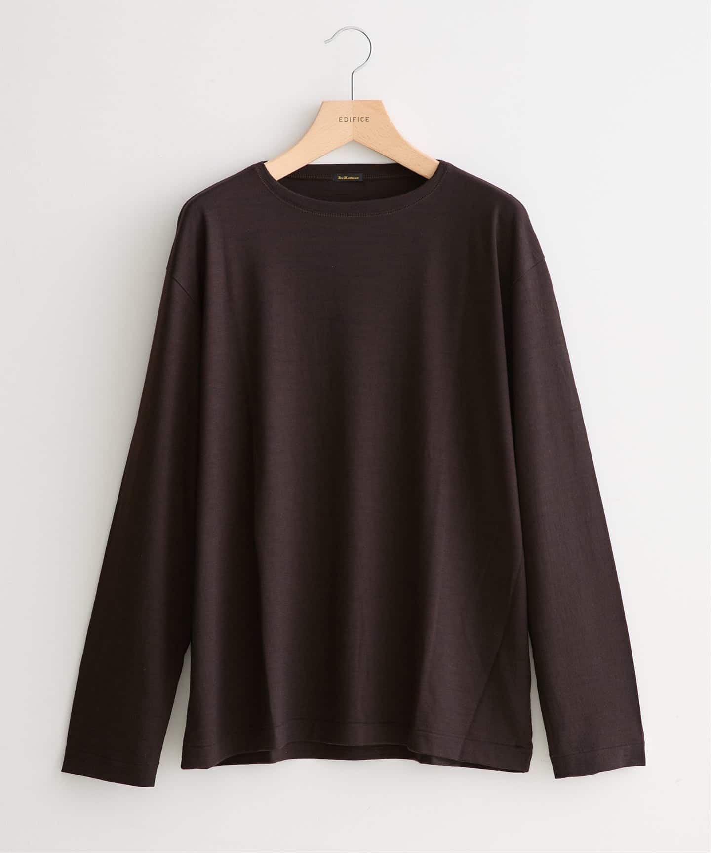 ETS.MATERIAUX(マテリオ) ウール ボートネック ロングスリーブ Tシャツ