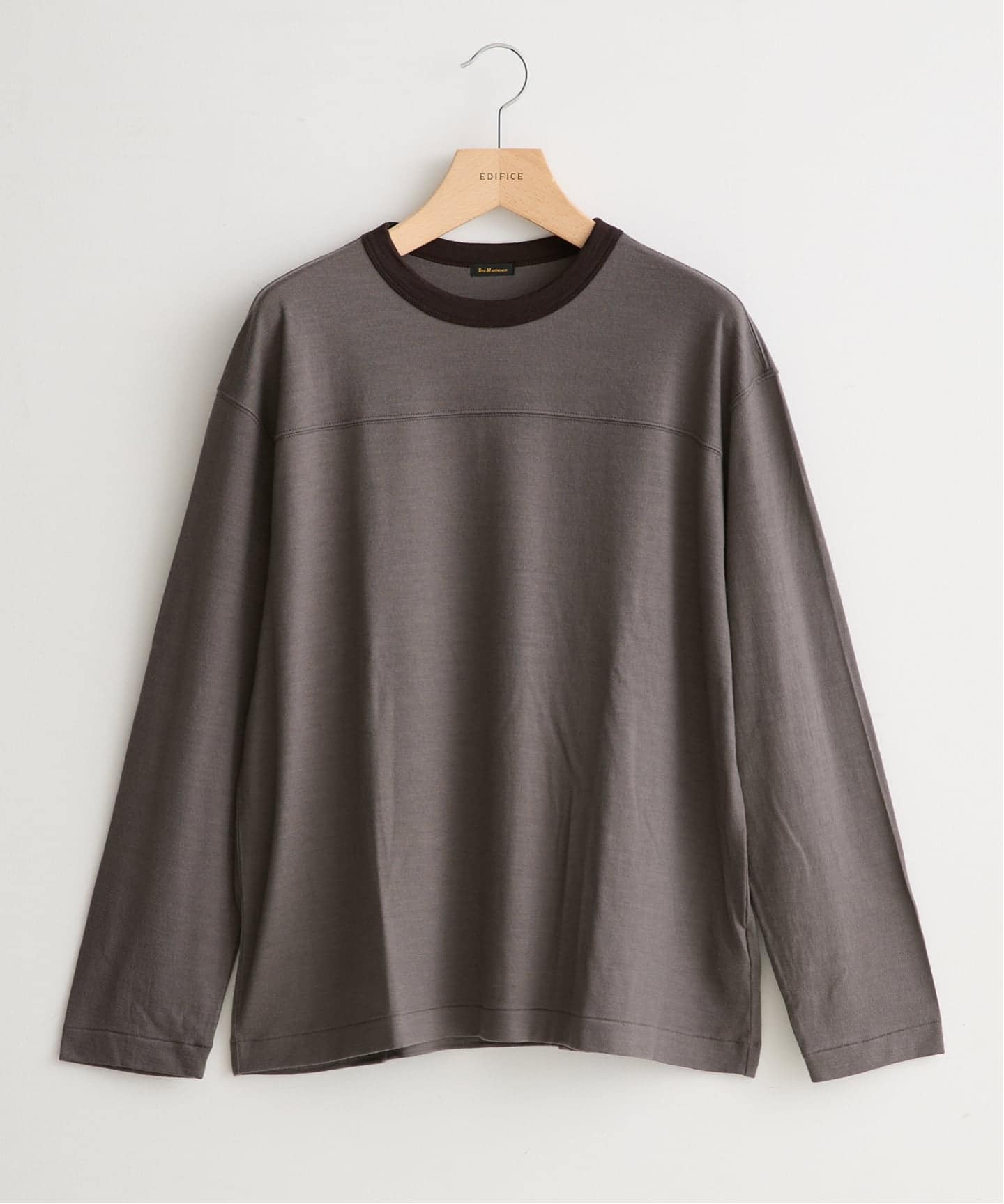 ETS.MATERIAUX(マテリオ) ウール ボートネック ロングスリーブ Tシャツ