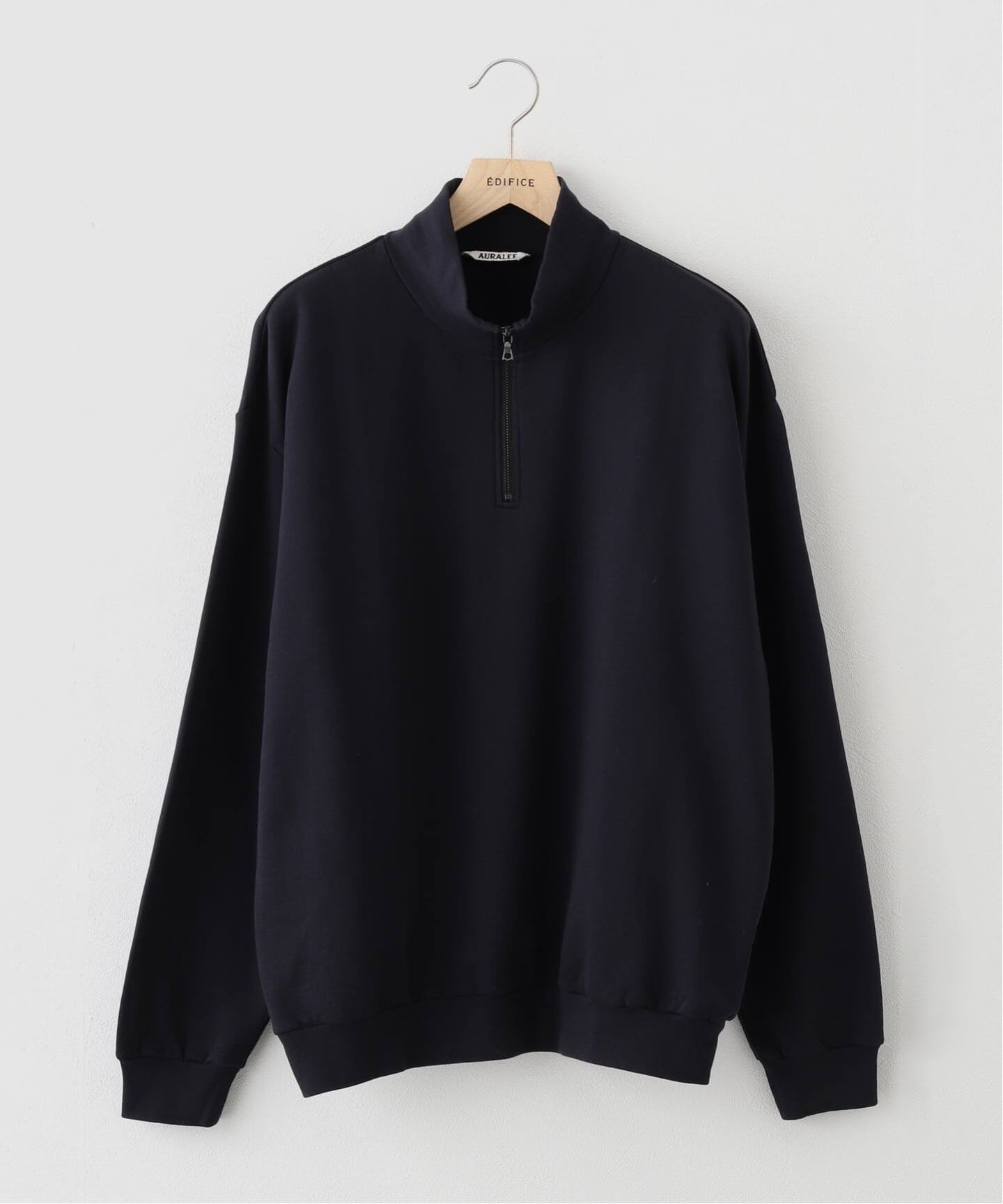 AURALEE (オーラリー) ELASTIC HIGH GAUGE SWEAT HALF ZIP（Tシャツ 