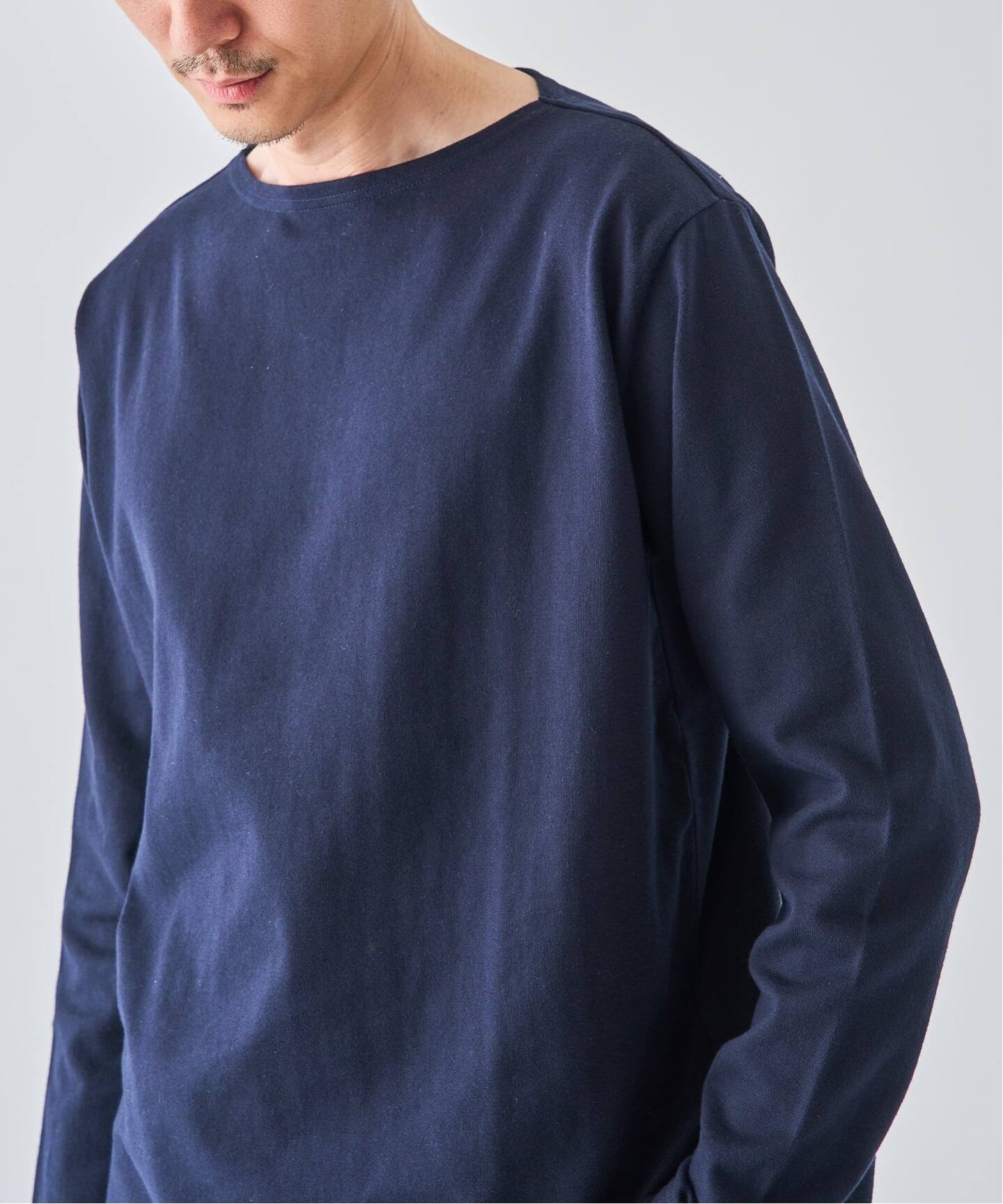 LOOPWHEELER 長袖カットソー Mサイズ 青 LOOPWHEELER for LOWERCASE 別注 天竺ボートネック（Tシャツ
