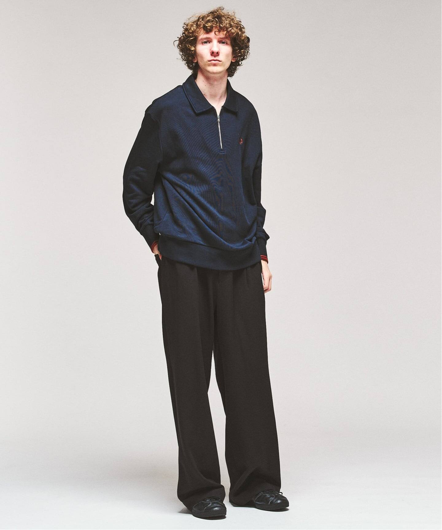 FRED PERRY / フレッドペリー HALF ZIP COLLARED SWEATSHIRT