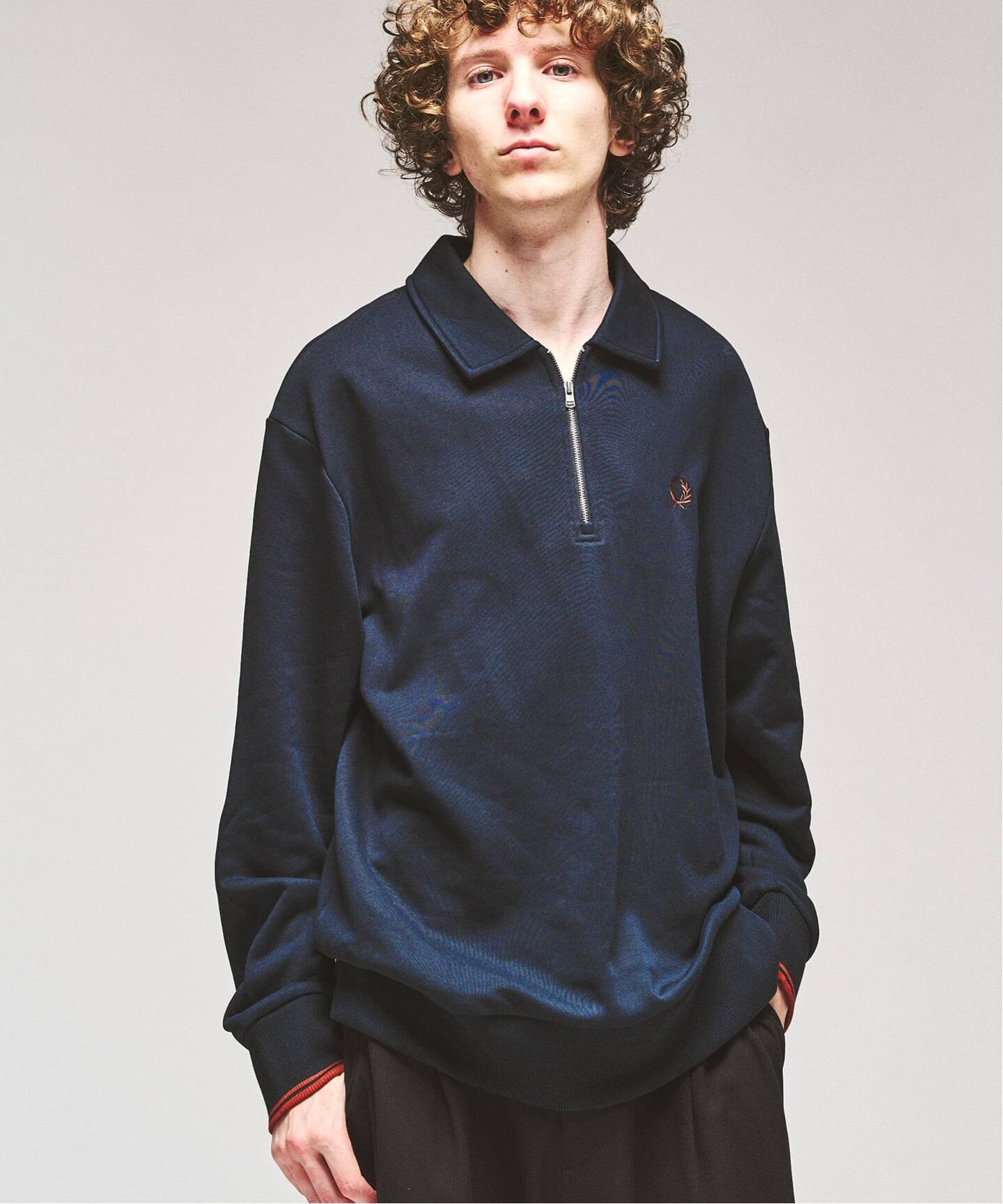 FRED PERRY / フレッドペリー HALF ZIP COLLARED SWEATSHIRT 