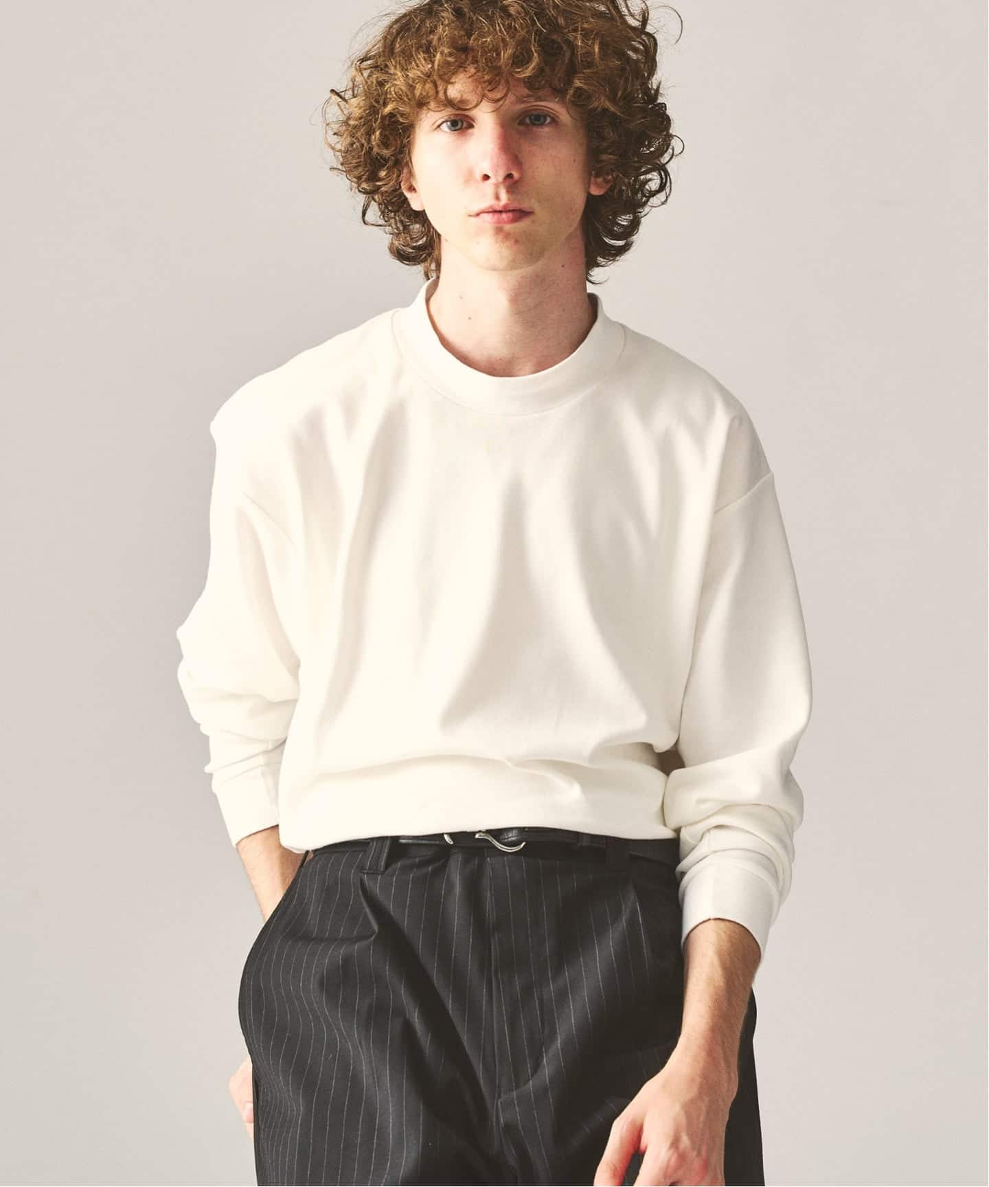 Hanes×417 EDIFICE】別注 CLEAR CUT COTTON SMOOTH MOCK NECK（MODERN
