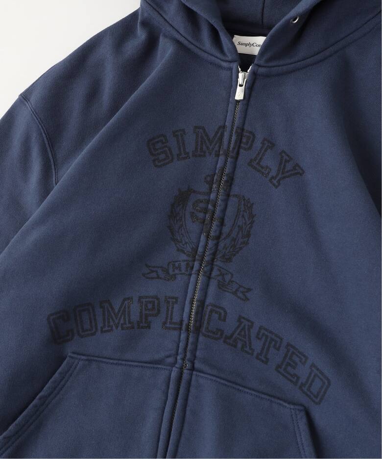 SimplyComplicated/シンプリーコンプリケイテッド COLLEGE ZIP HOODIE 