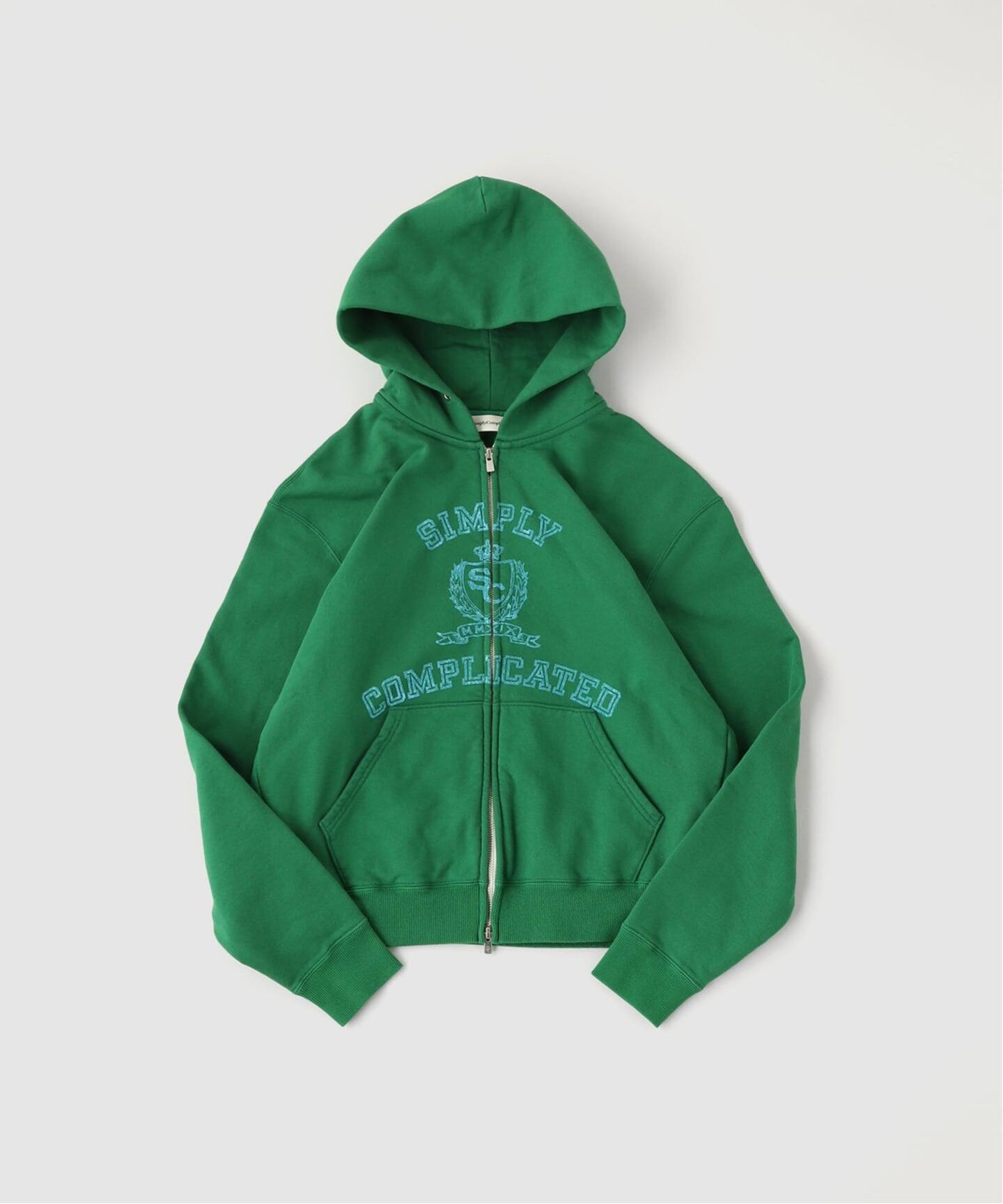 SimplyComplicated/シンプリーコンプリケイテッド COLLEGE ZIP HOODIE
