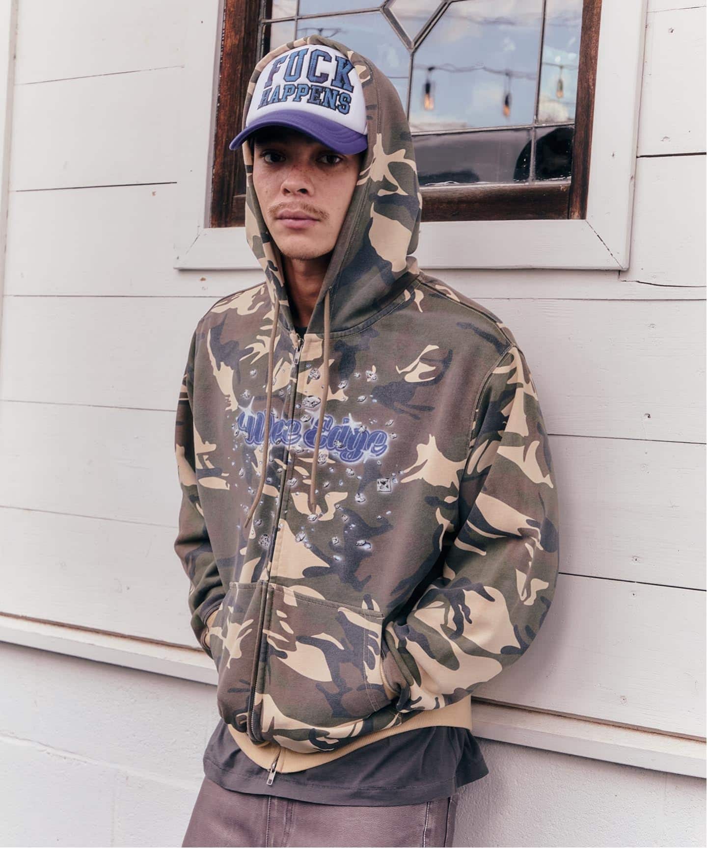WOKE EDGE / ウォークエッジ DIAMOND LOGO ZIP HOODIE（パーカー