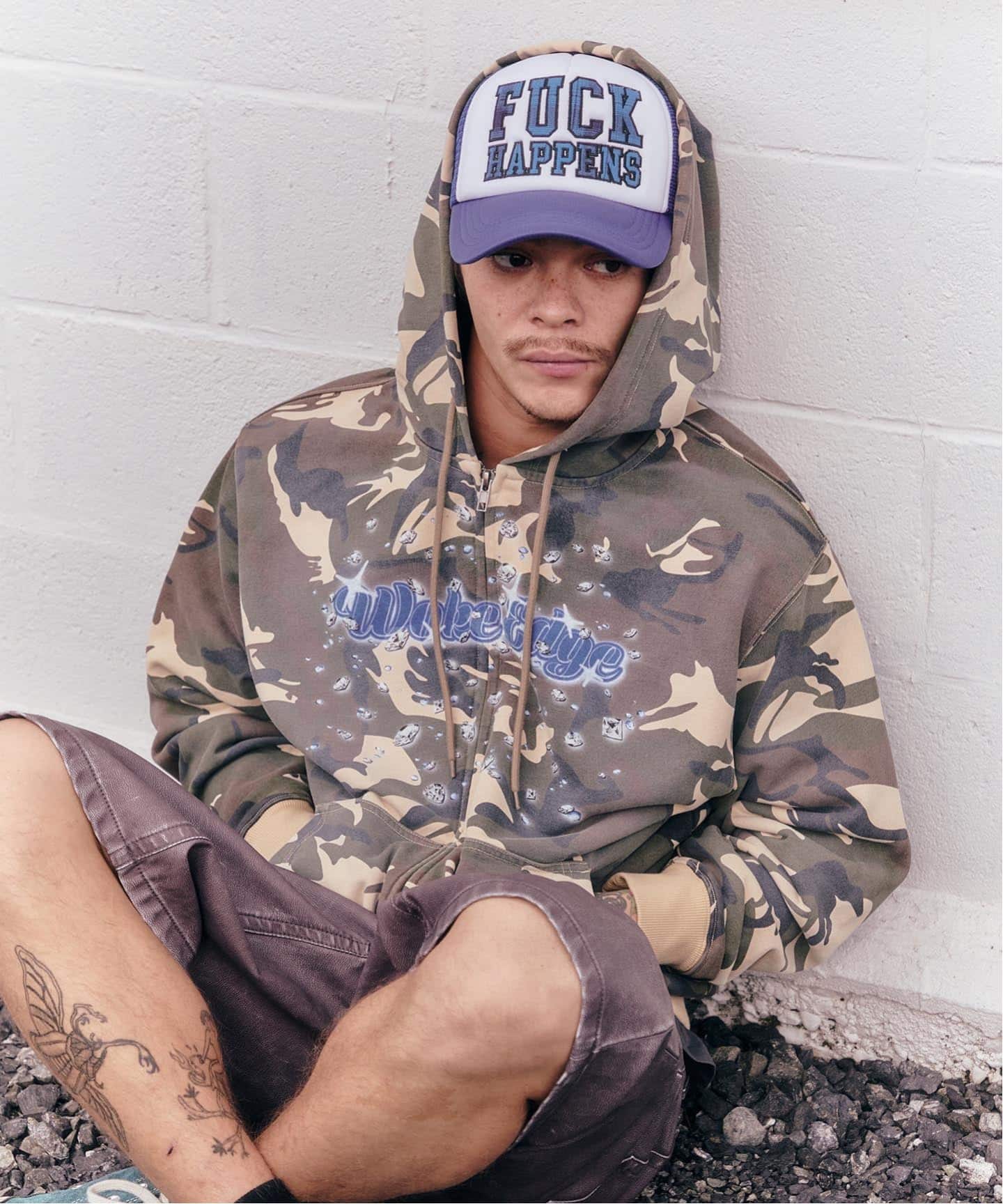 WOKE EDGE / ウォークエッジ DIAMOND LOGO ZIP HOODIE（パーカー