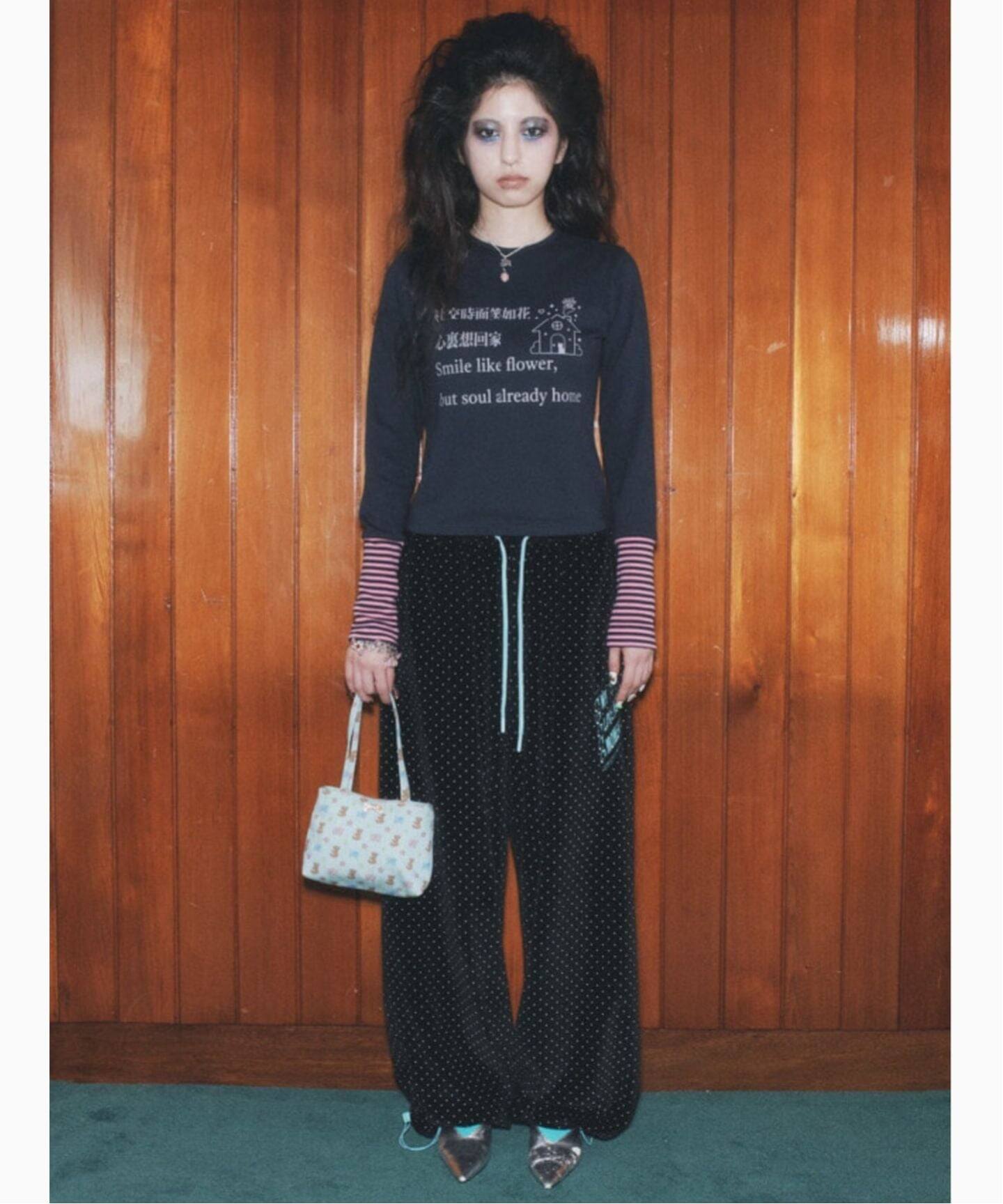 Long Stripe  Go momentel トップス Sleeve Fresh Joe from Black in Top Sleeve Long Striped トップス