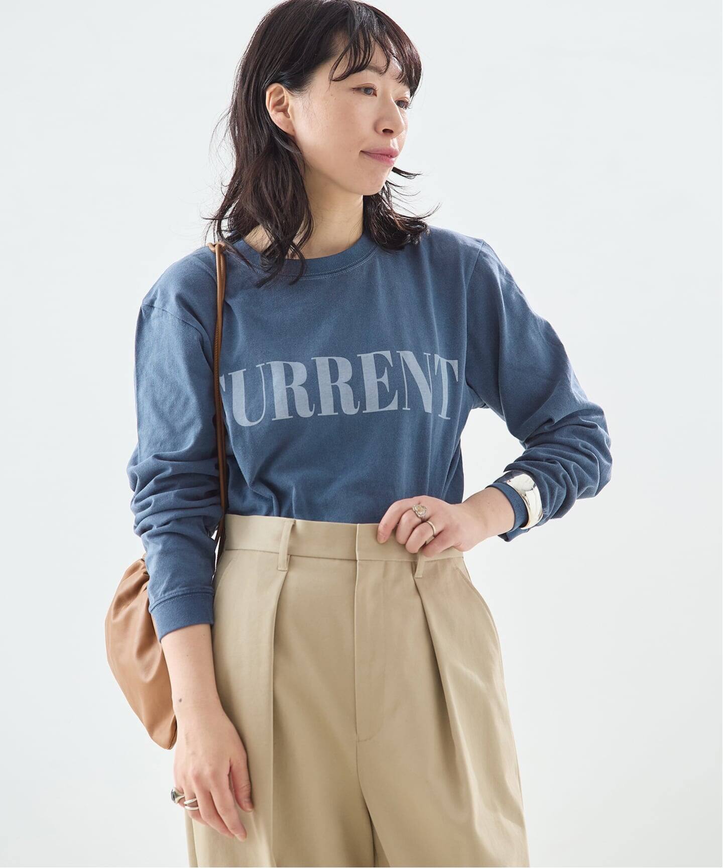 CURRENT》プリントロングスリーブTシャツ（Tシャツ／カットソー