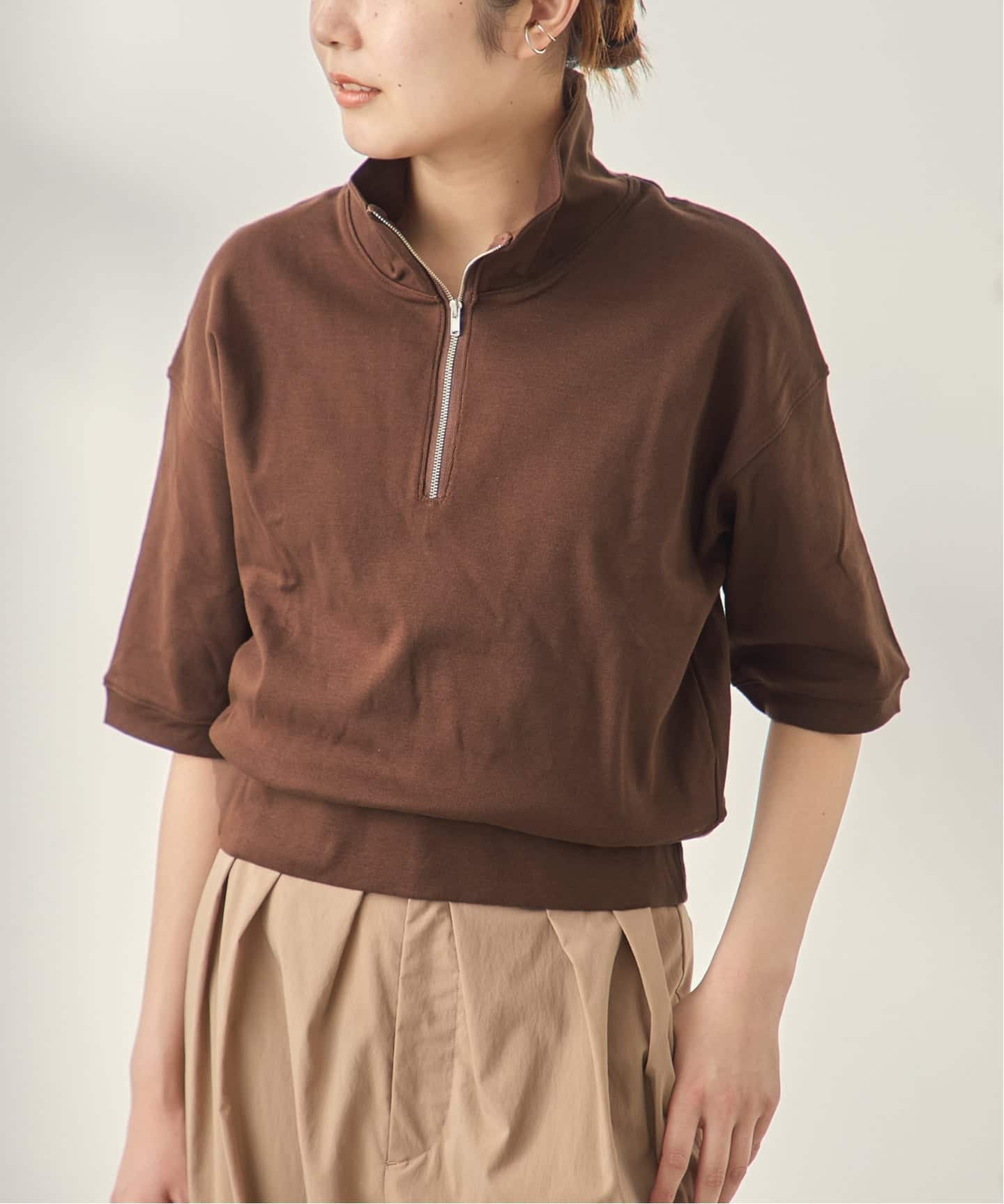 70’s Vintage 半袖　スウェット　ポロシャツ　ハーフジップ　ブラウン ハーフジップポロシャツ（Tシャツ／カットソー）｜JOURNAL STANDARD L