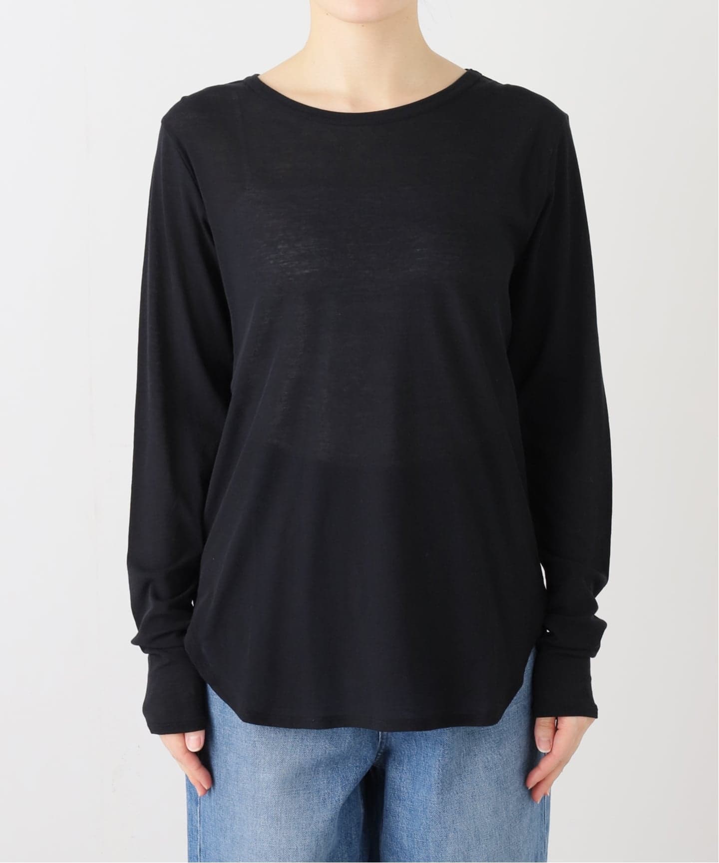 80/-シアーフライス ロングスリーブTシャツ（Tシャツ／カットソー