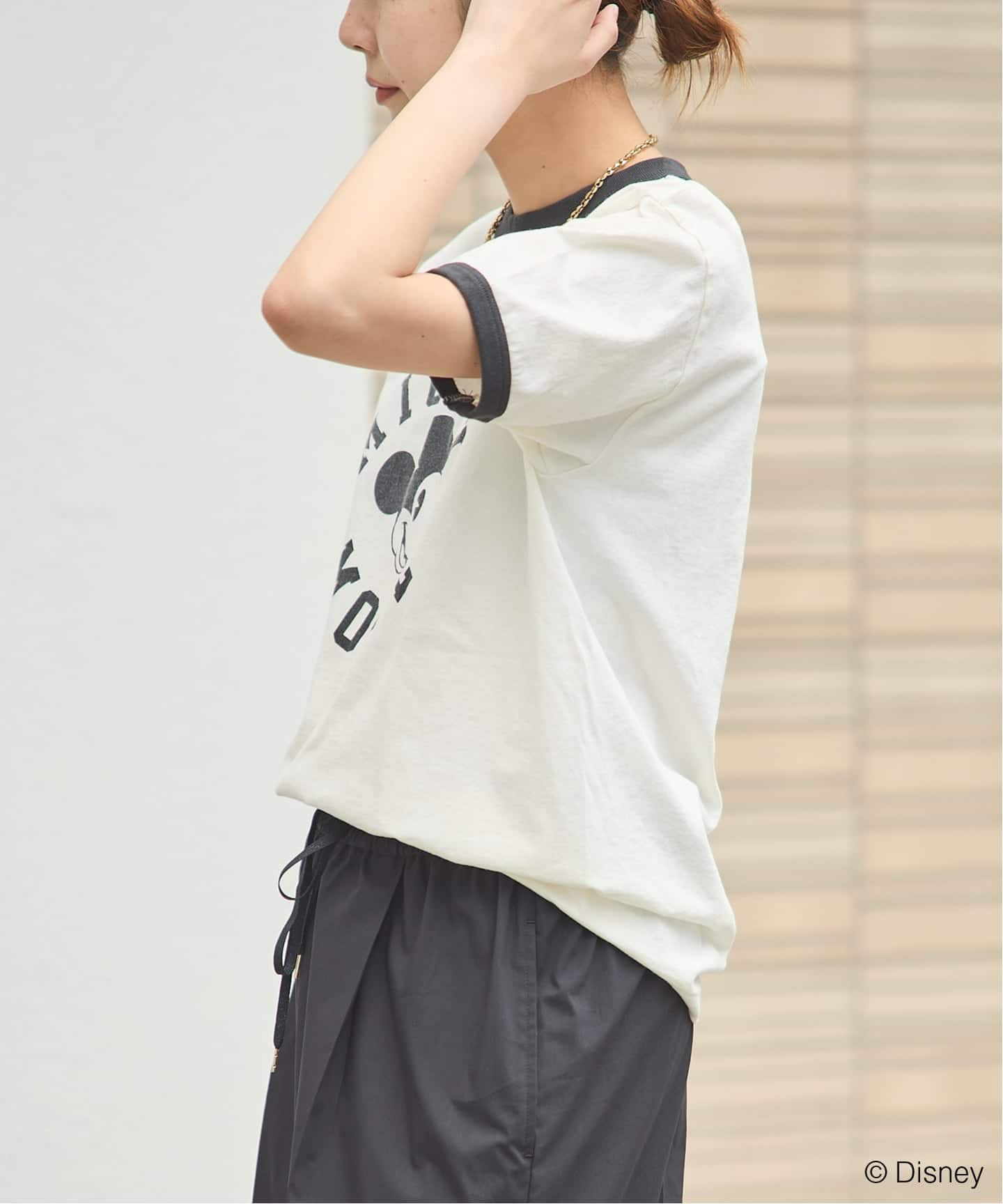 ジャーナルスタンダード レサージュ　MICKEY ピグメントTシャツ　ホワイト MICKEY】ピグメントTシャツ（Tシャツ／カットソー）｜JOURNAL STANDARD
