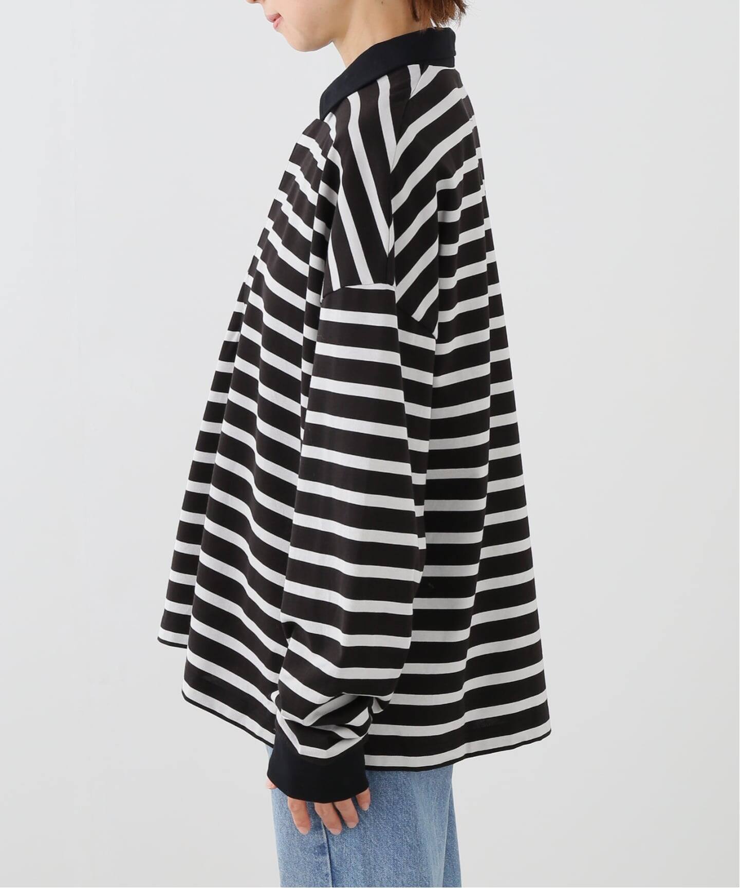 近年　JOURNAL STANDARD ボーダー　ラガーシャツ　白黒FREE ラガーボーダーシャツ（Tシャツ／カットソー）｜JOURNAL STANDARD L