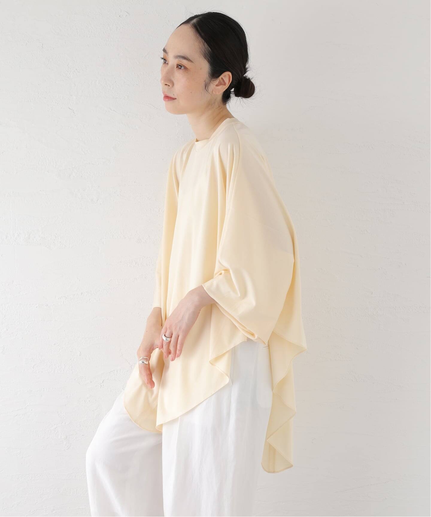 RECTO/レクト OVERSIZED CAPE TOP (LIGHT BEIGE) カットソー 