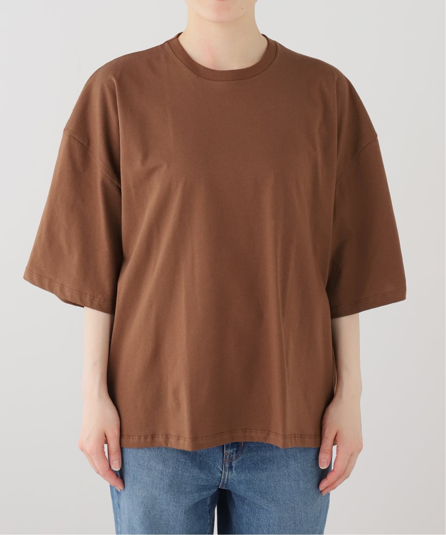 baserange ブラウン 半袖Tシャツ BASERANGE/ベースレンジ】PIN TEE SHIRT Tシャツ（Tシャツ／カットソー