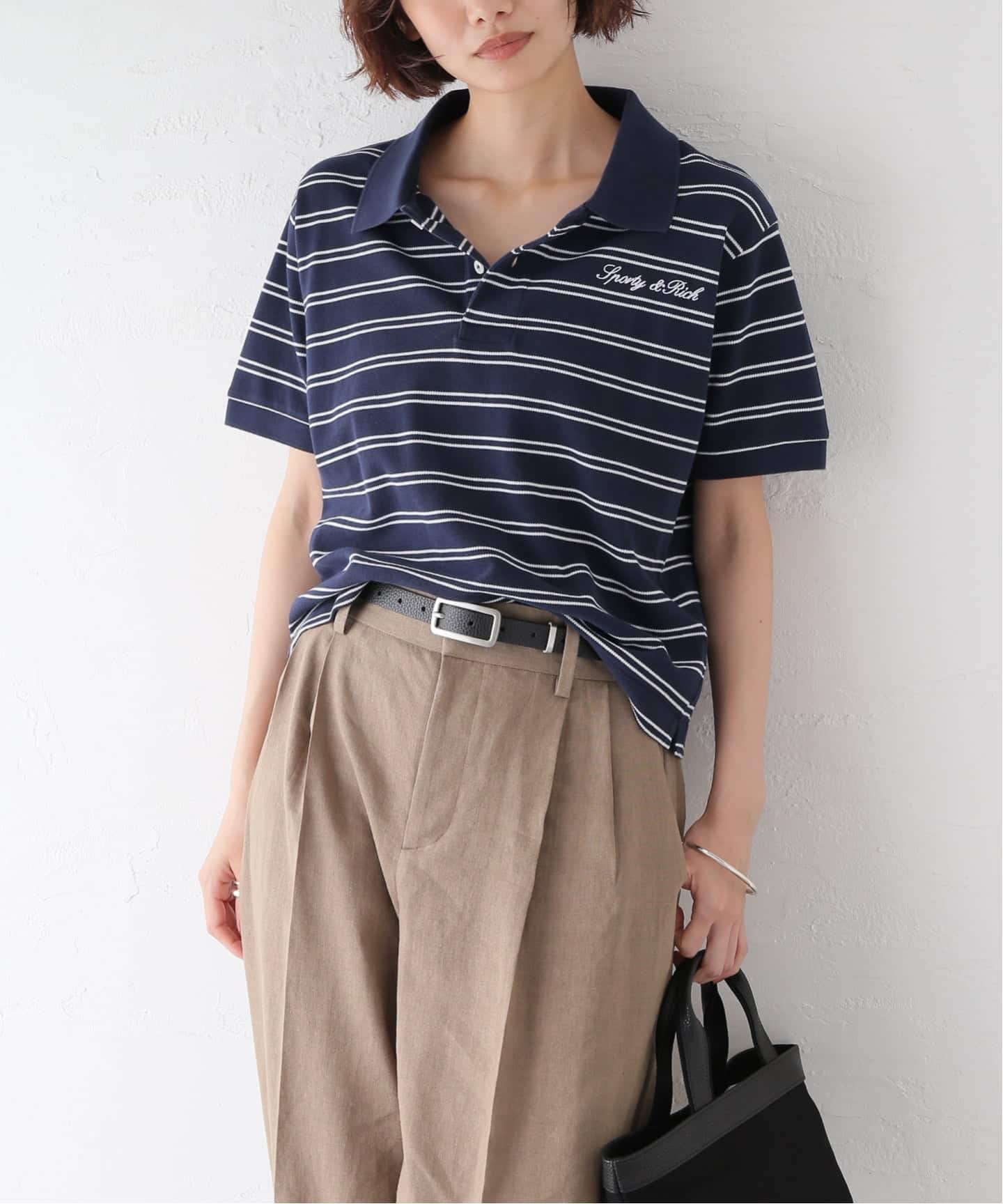 SPORTY&RICH/スポーティアンドリッチ Signature Logo Polo ポロシャツ