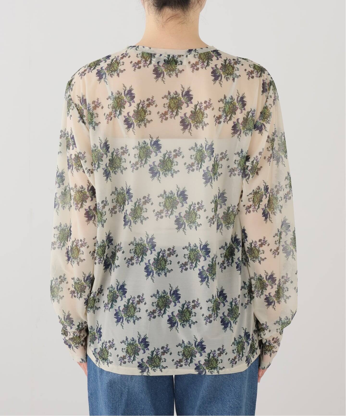 FUMIE TANAKA/フミエタナカ】sheer print longT シアープリント ロング