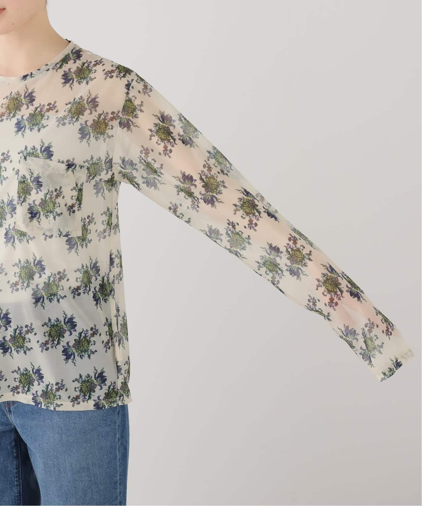 FUMIE TANAKA/フミエタナカ】sheer print longT シアープリント ロング