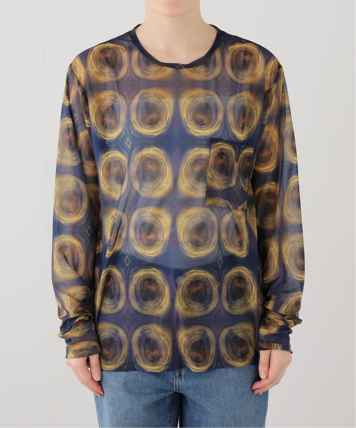 FUMIE TANAKA/フミエタナカ】sheer print longT シアープリント ロング 