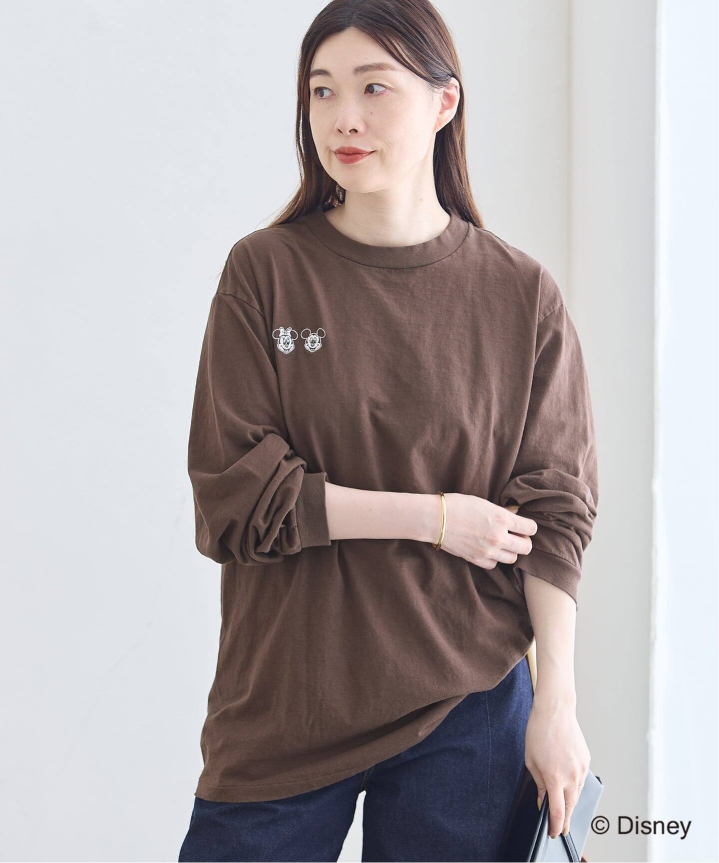 美品 Plage JANE SMITH CREW NECK FRO ベスト 予約》JANE SMITH/ジェーンスミス / MICKEY&MINNIE FACE L/S Tシャツ