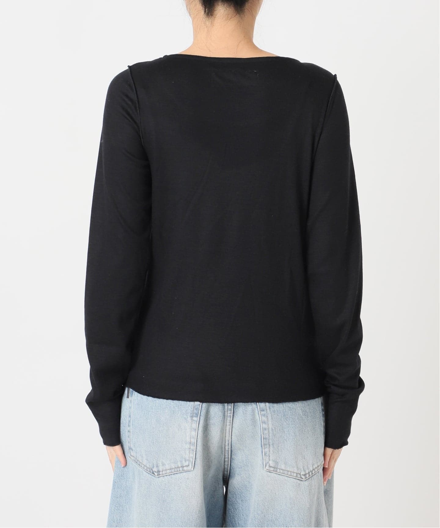 JANE SMITH/ジェーンスミス WOOL RIB FRONT STRING PULLOVER プル