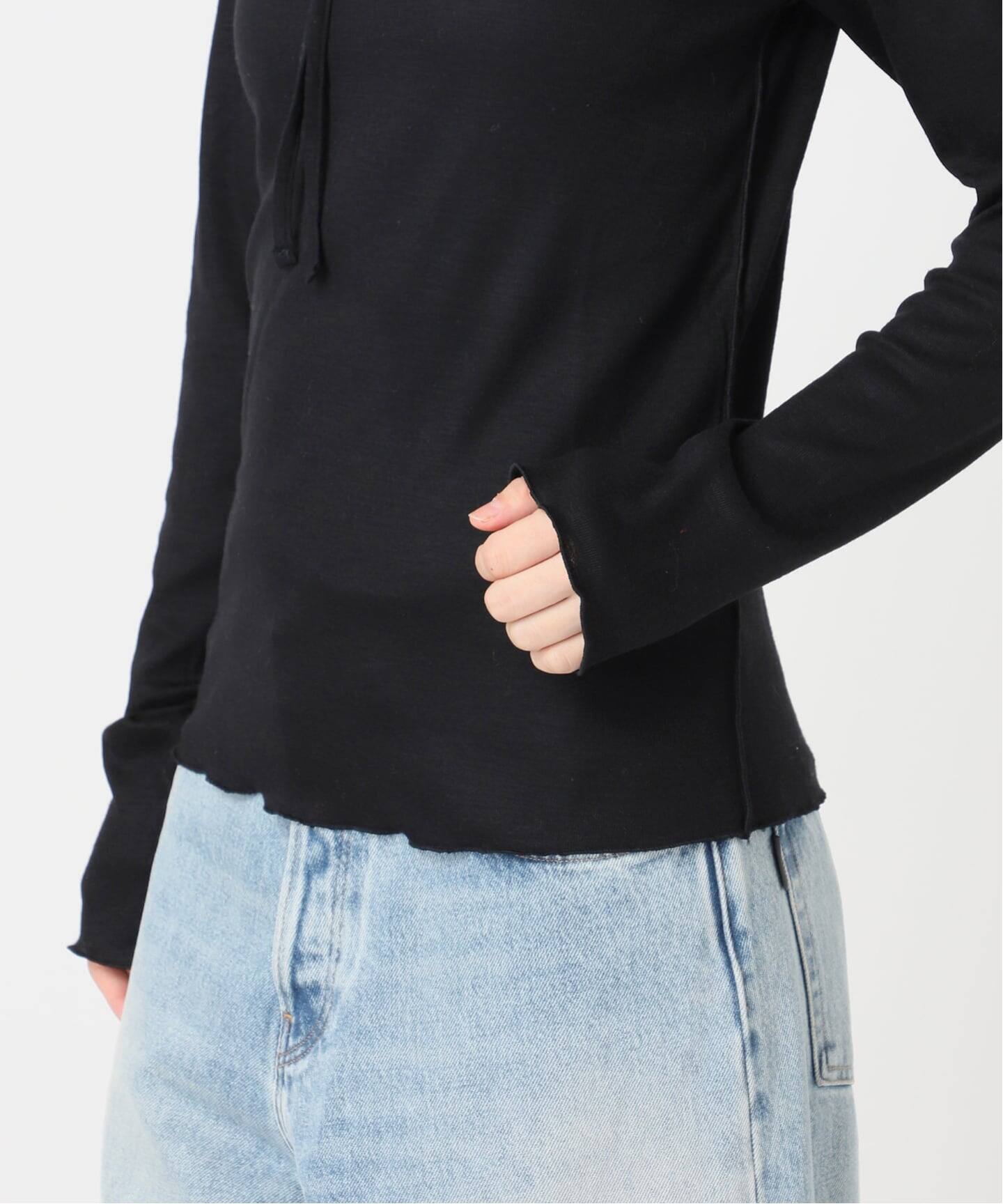JANE SMITH/ジェーンスミス WOOL RIB FRONT STRING PULLOVER プル