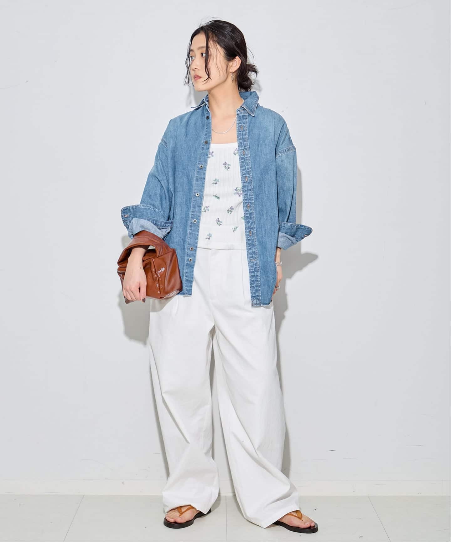 JANE SMITH/ジェーンスミス】COTTON EYELET RIB FLOWER UP D