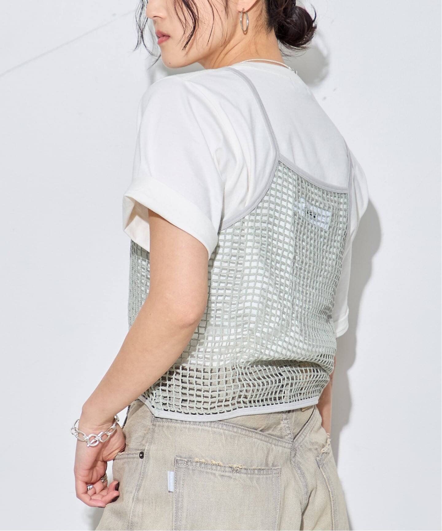 JANE SMITH/ジェーンスミス】SQUARE MESH CAMISOLE：キャミソール