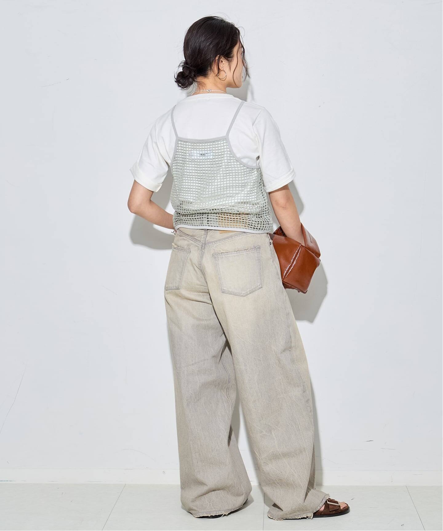値下げ！美品！！ジェーンスミス　別注シアーキャミソール JANESMITH（ジェーンスミス） COTTON SHEER BOAT NECK PULLOVER